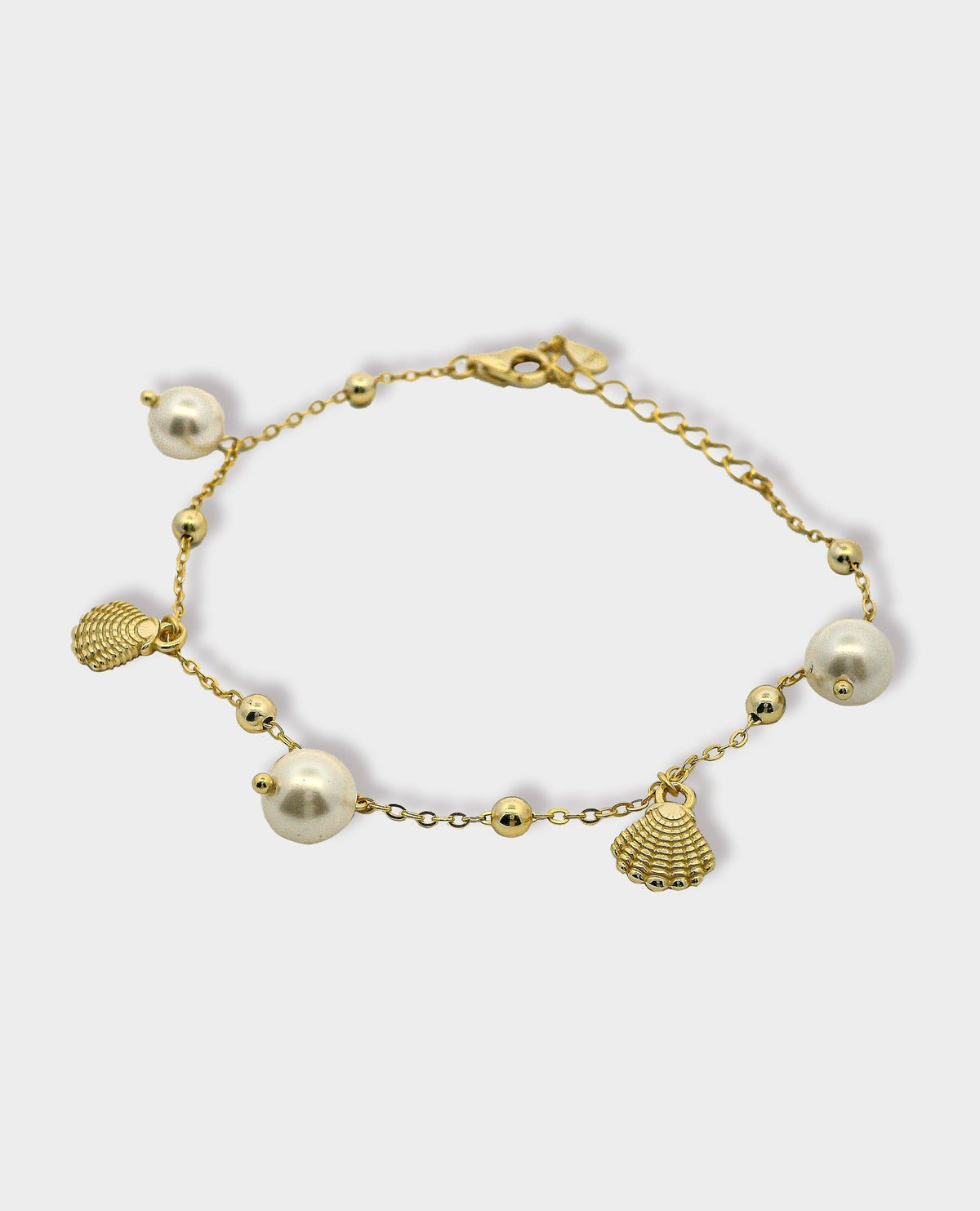 SEASHELL & PEARL GOLD BRACELET