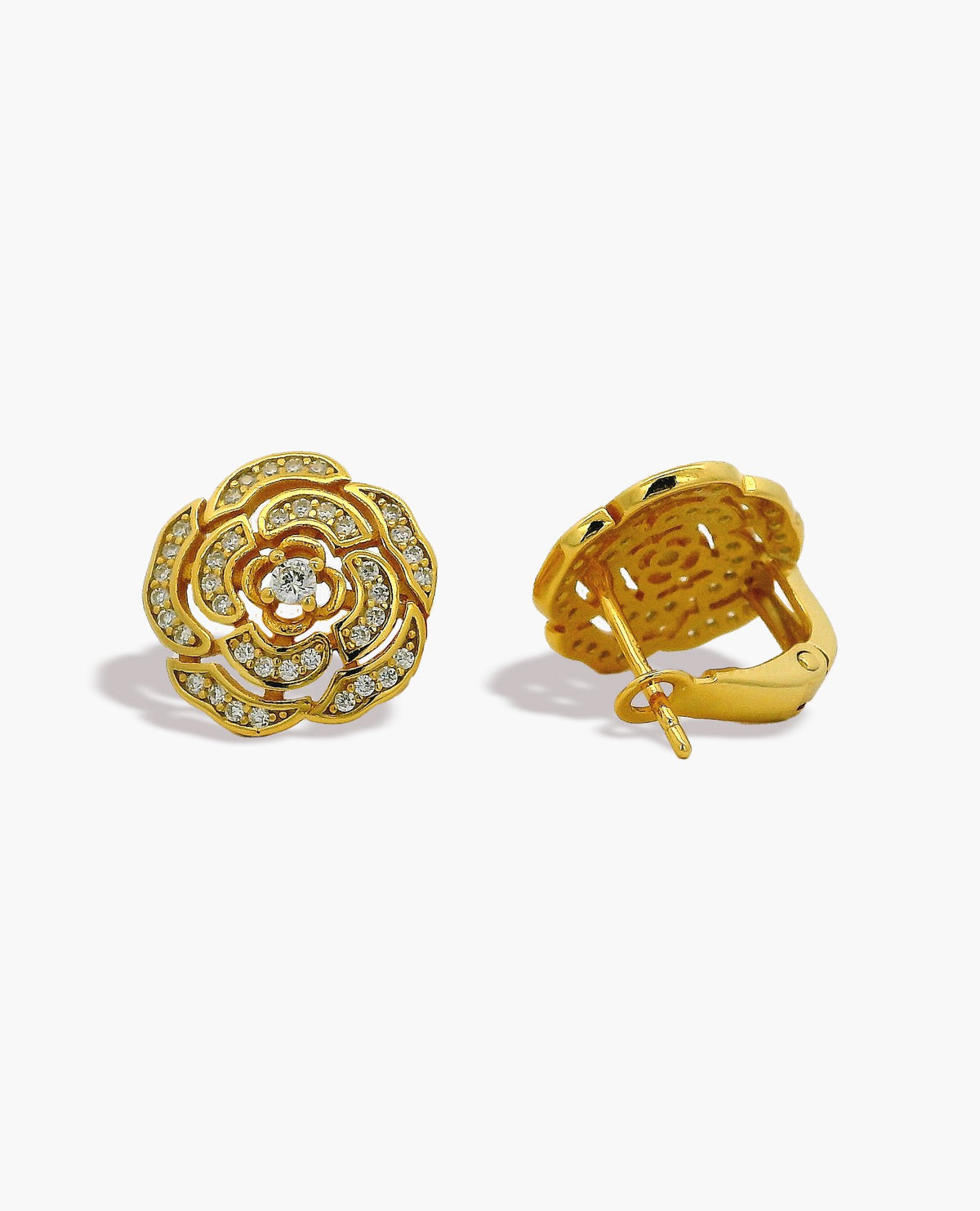 CAMELLIA GOLD STUD EARRINGS