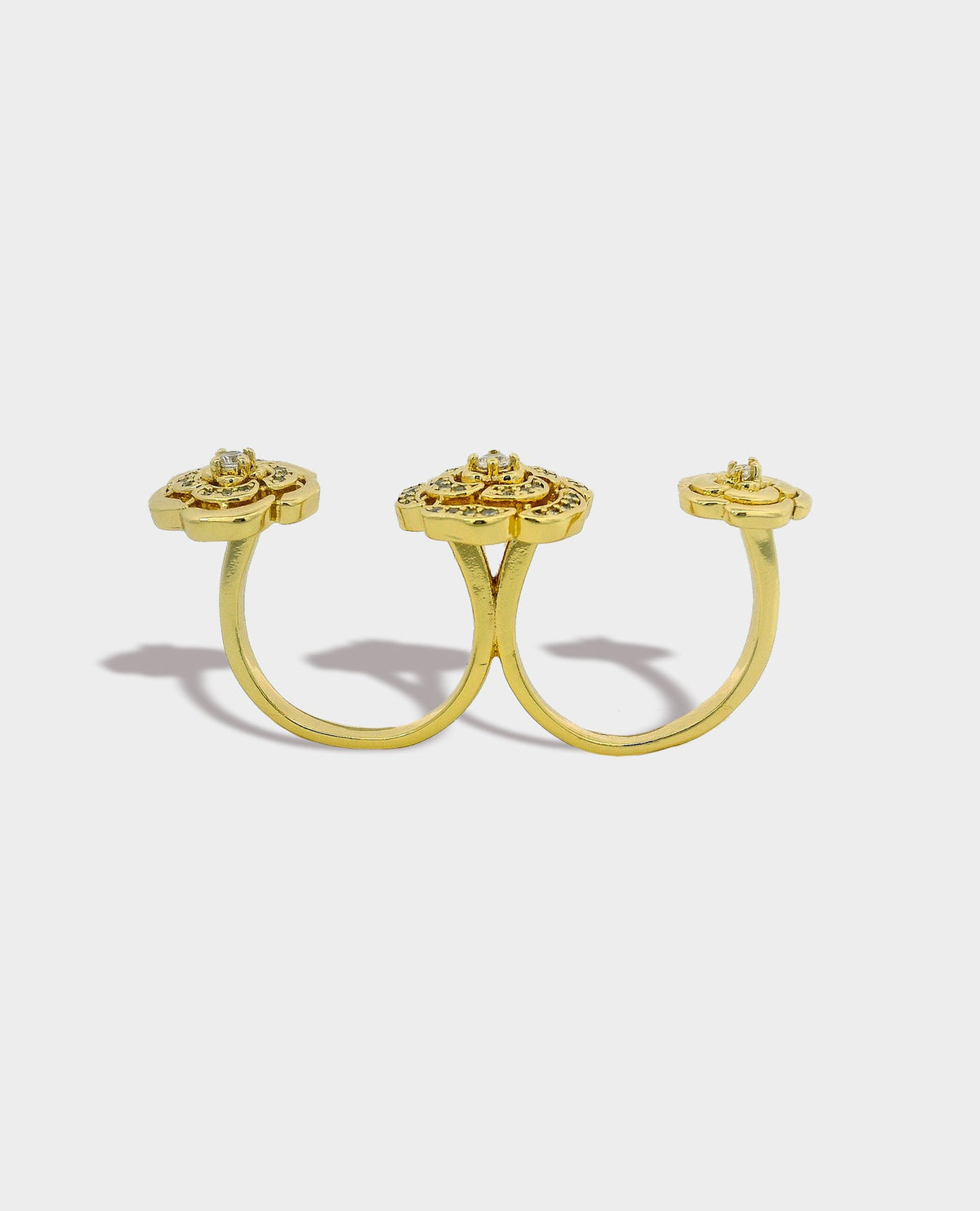 CAMELLIA GOLD KNUCKLEDUSTER RING