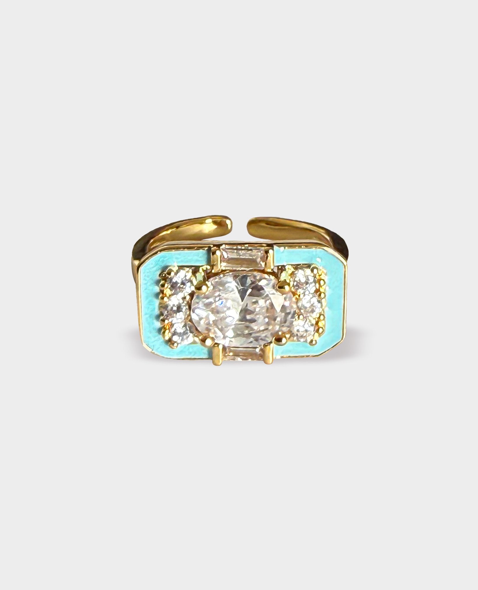 ART DECO GOLD RING - TURQUOISE