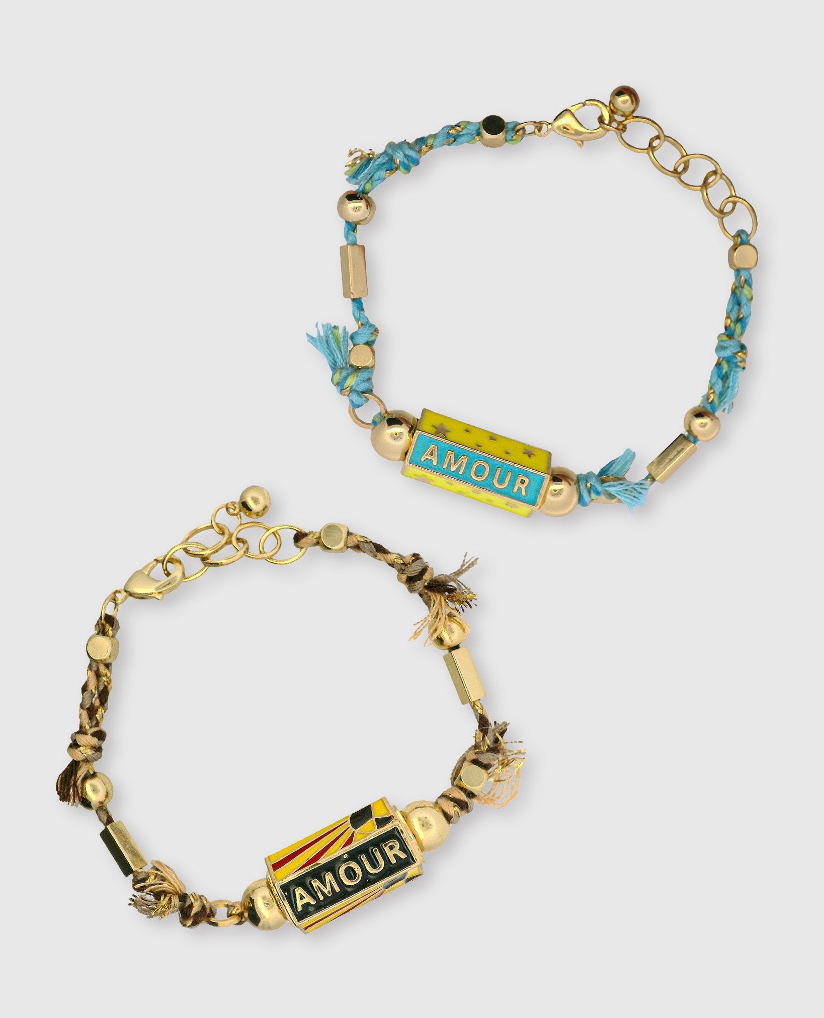 BOHEMIAN AMOUR CHARM BRACELET SET - BLACK &amp; OCEAN BLUE