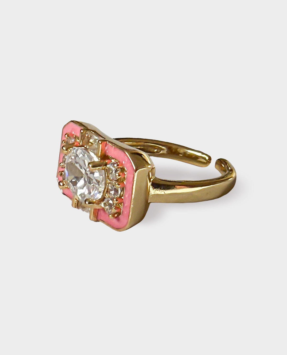 ART DECO GOLD RING - PINK