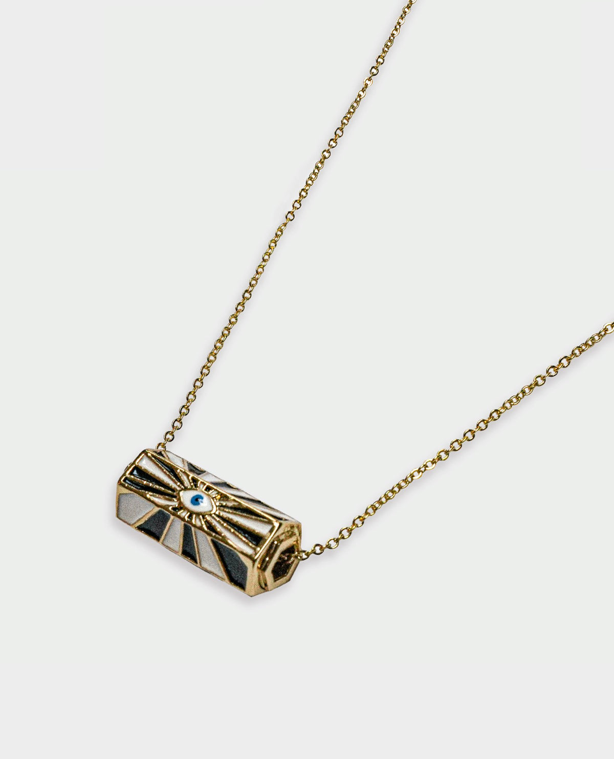 BOHEMIAN GOLD EVIL EYE NECKLACE - BLACK