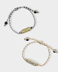 BOHEMIAN EVIL EYE BRACELET SET - BLACK & WHITE