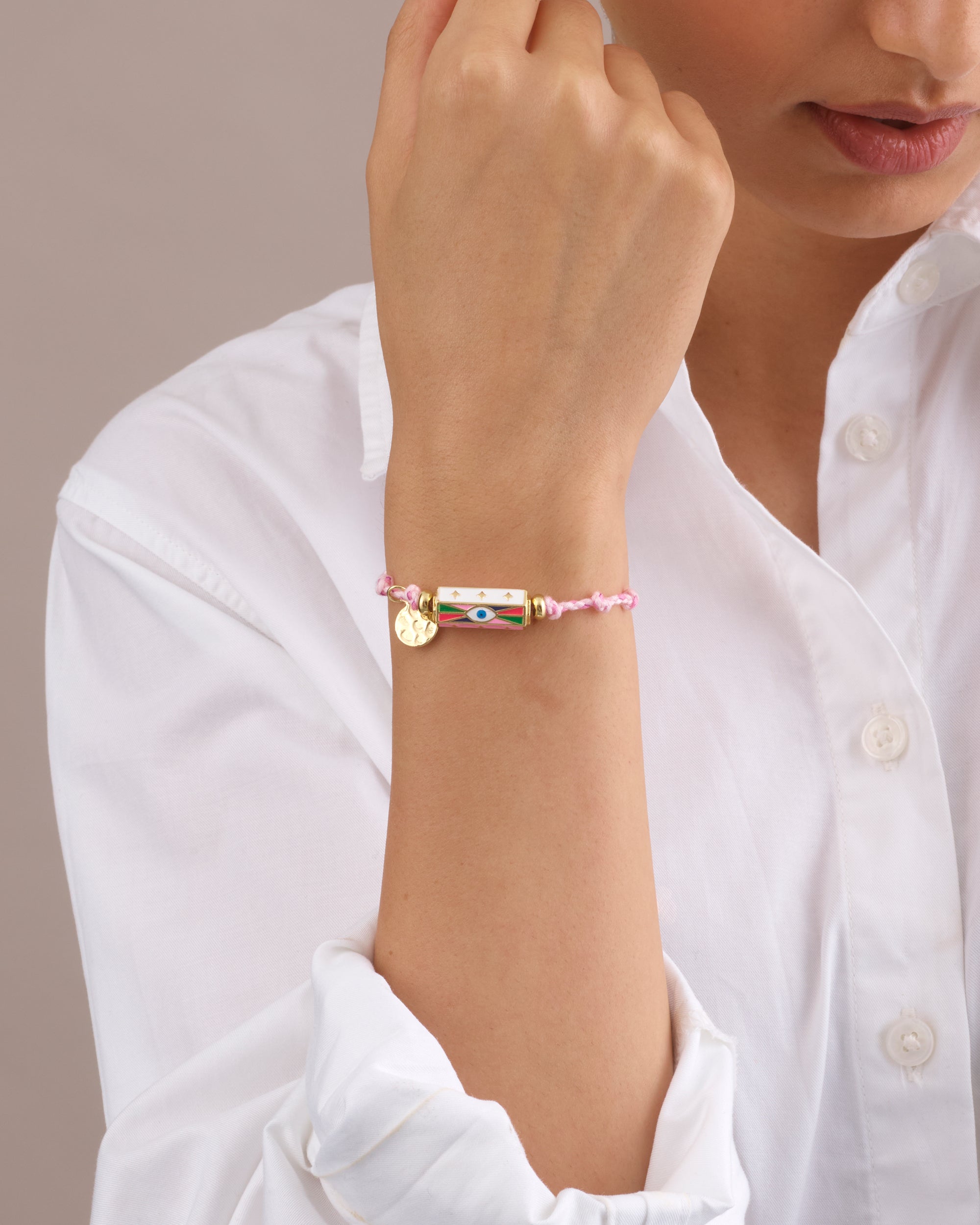 BOHEMIAN EVIL EYE BRACELET- PINK