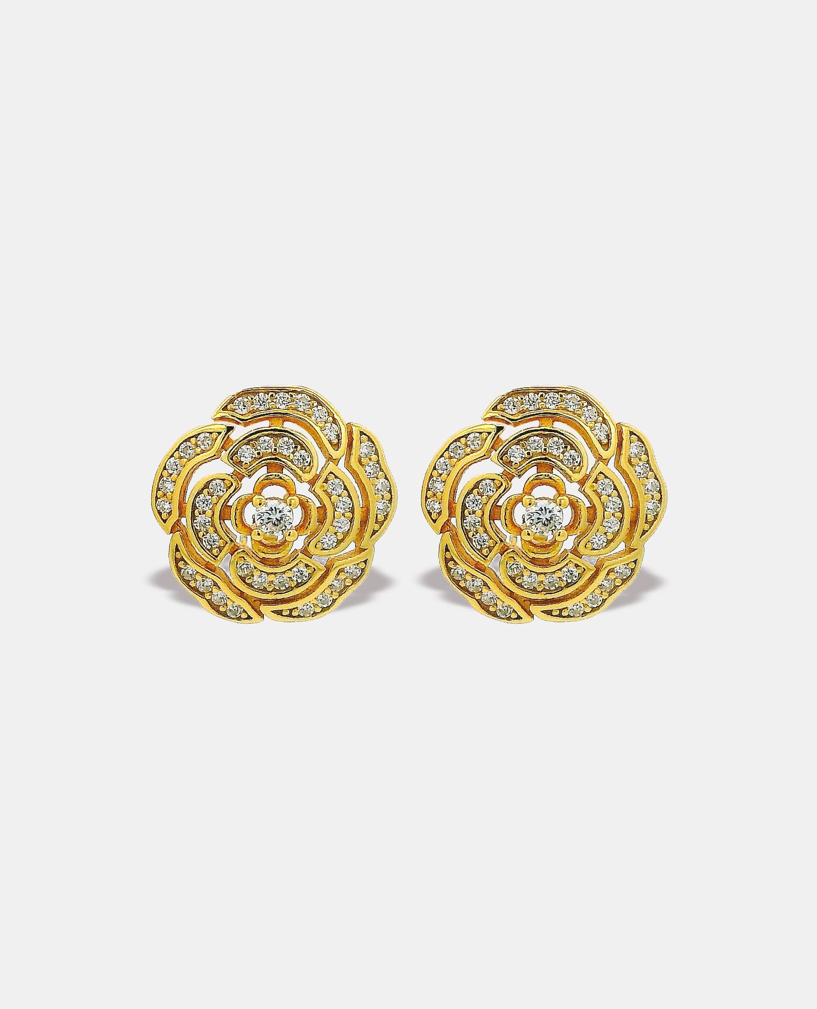 CAMELLIA GOLD STUD EARRINGS