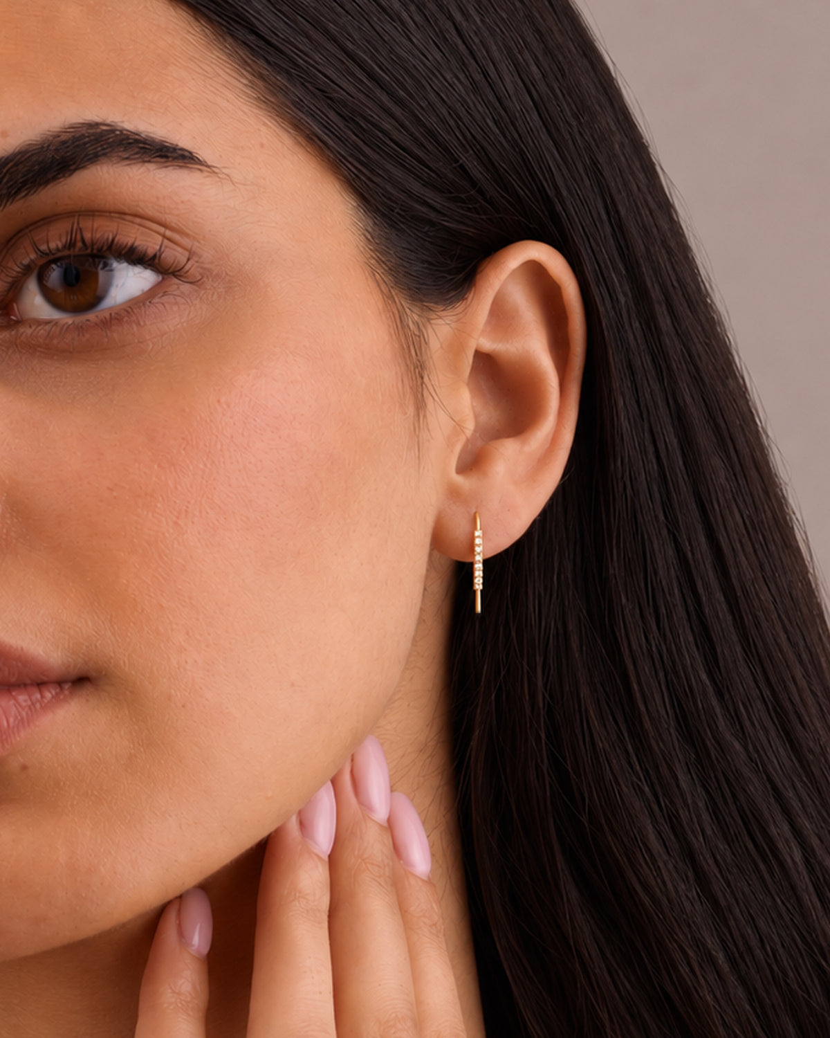GOLD & DIAMOND HOOK EARRINGS