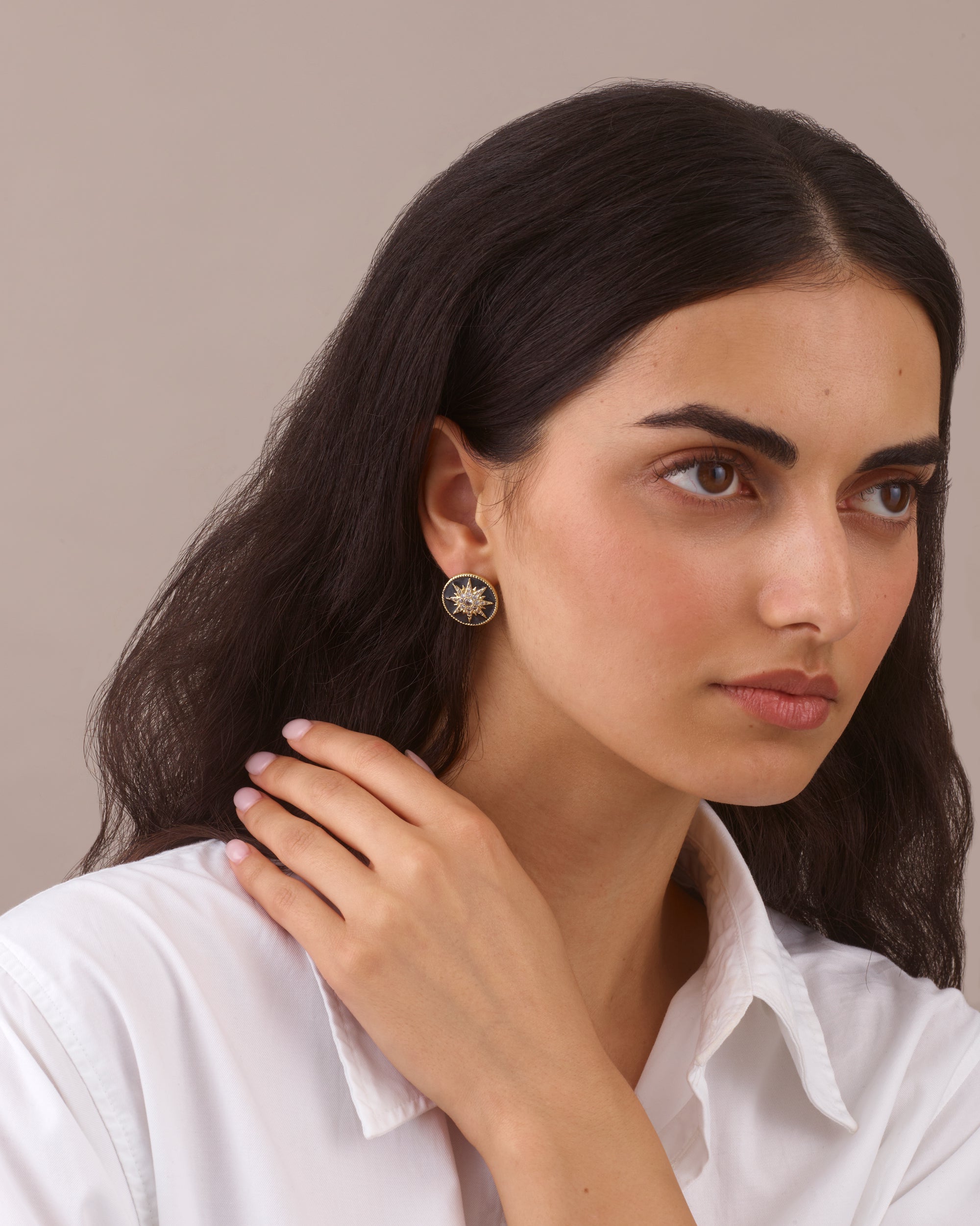 DESERT STAR STUD EARRINGS - BLACK