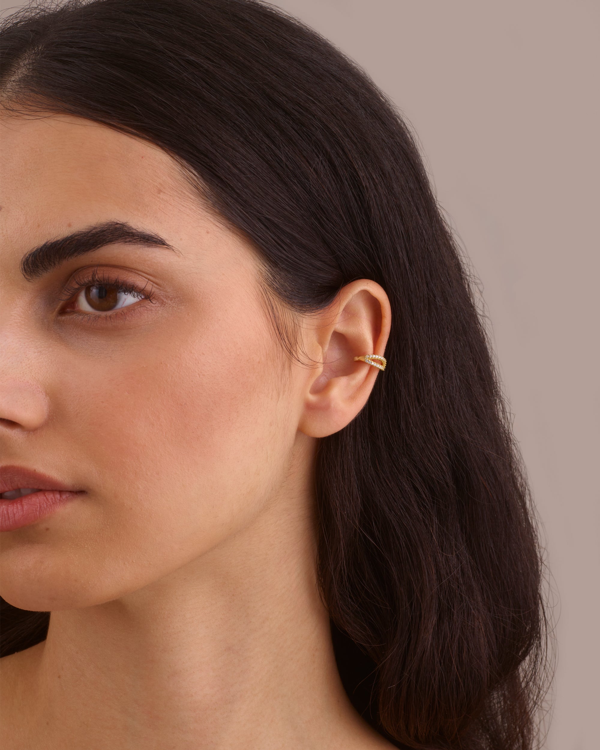 DIAMOND X GOLD EAR CUFF