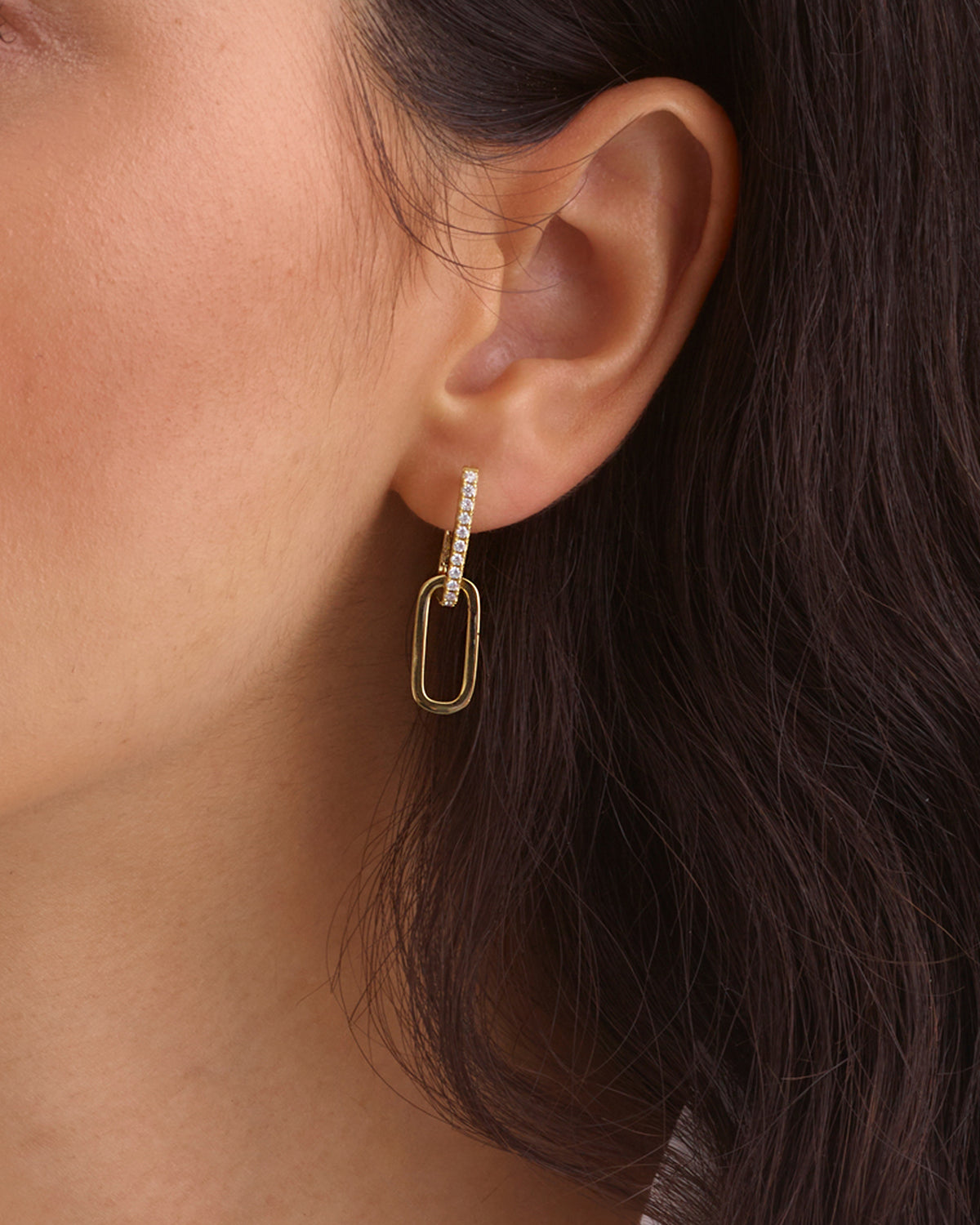 DOUBLE HOOP DIAMOND & GOLD EARRINGS
