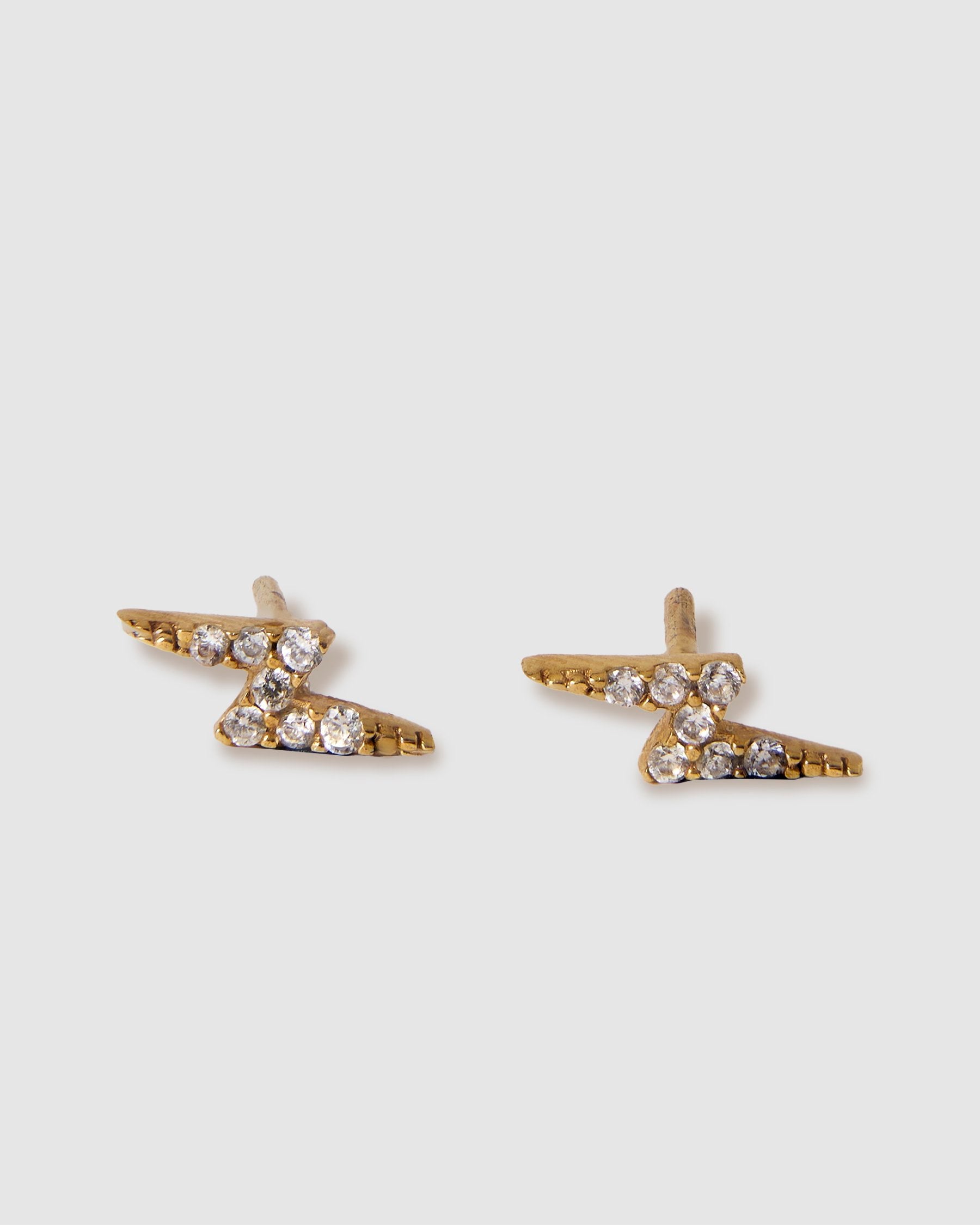 LIGHTNING BOLT GOLD STUD EARRINGS