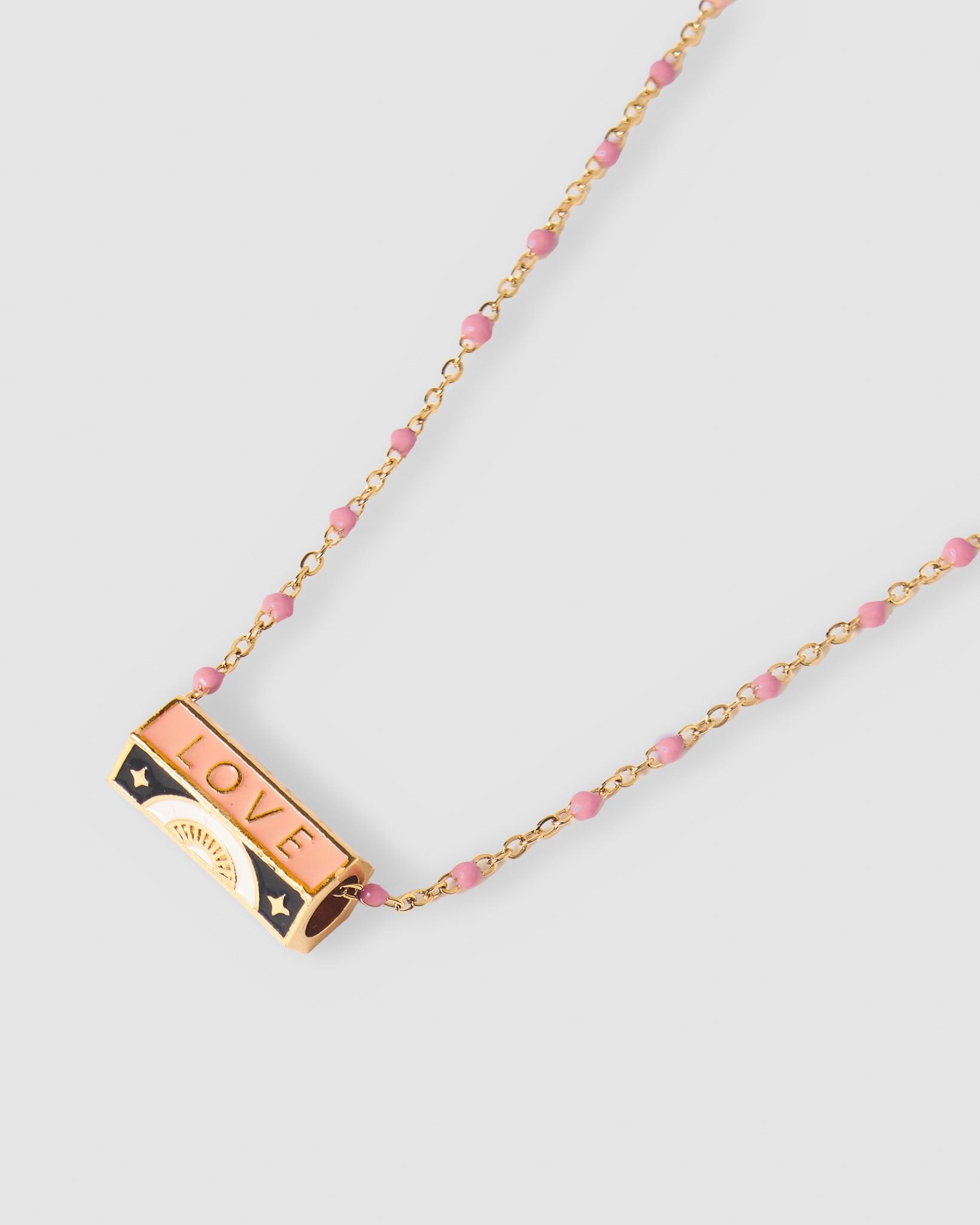 BOHEMIAN LOVE PENDANT NECKLACE - PINK