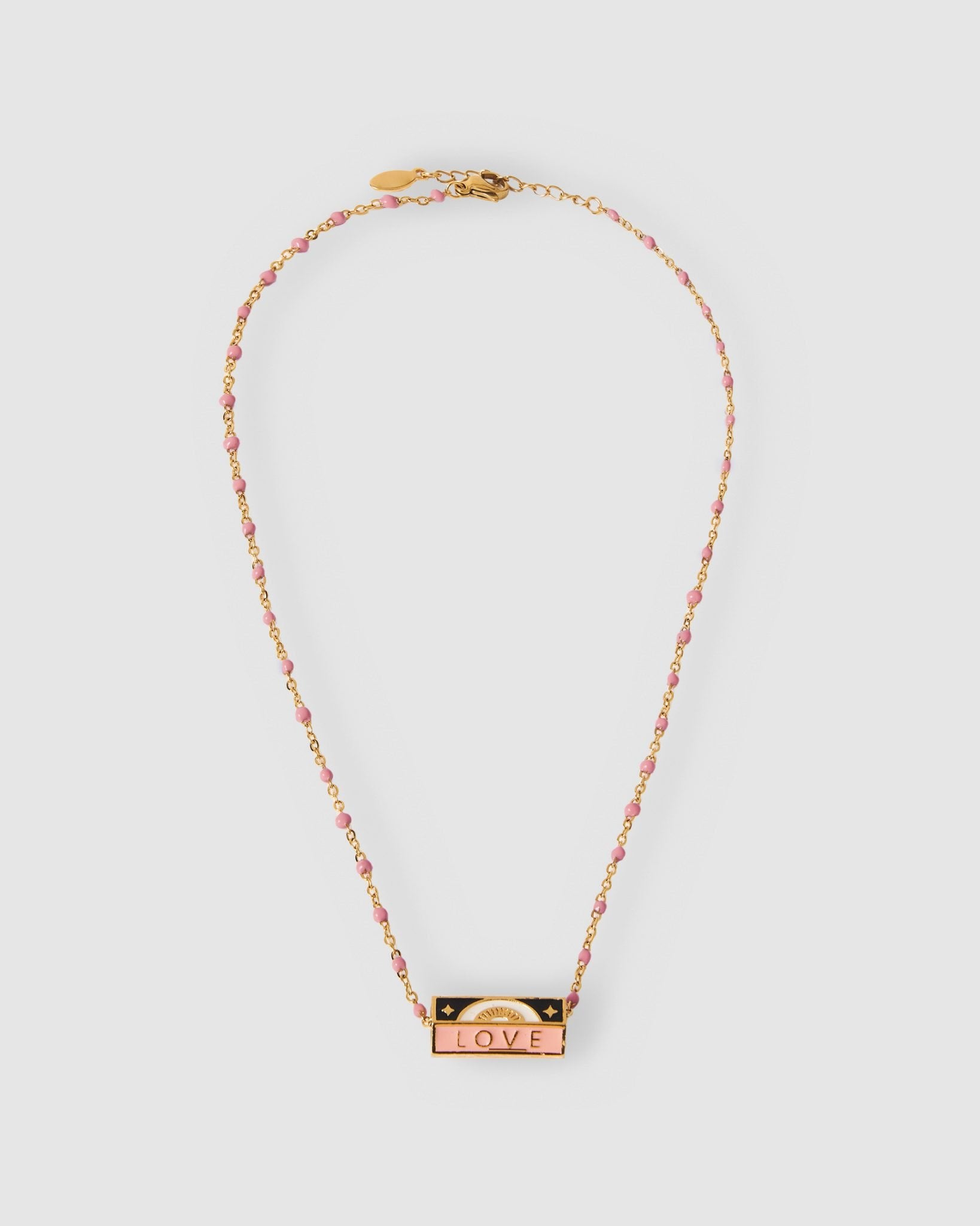 BOHEMIAN LOVE PENDANT NECKLACE - PINK