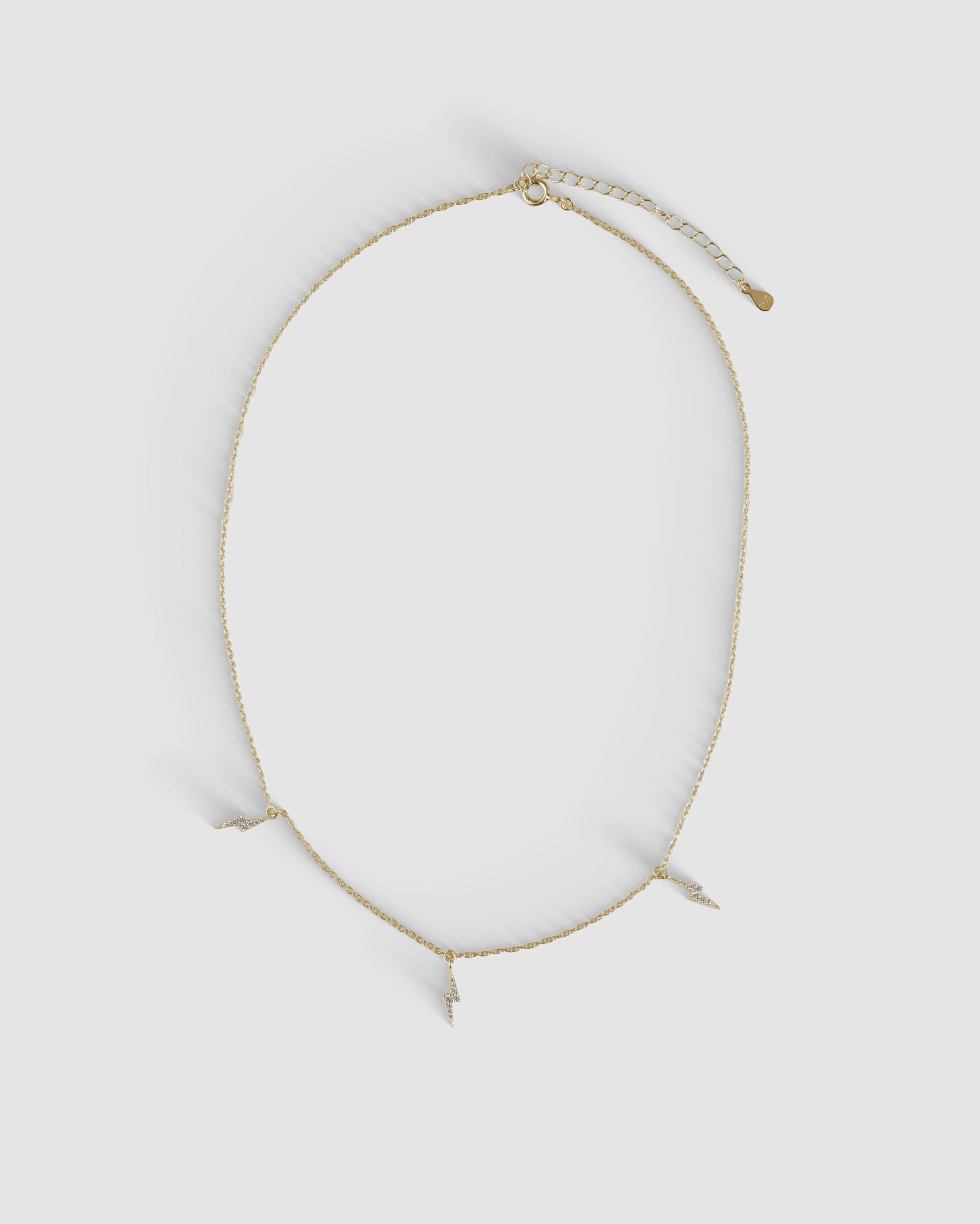 TRIPLE LIGHTNING BOLT NECKLACE - GOLD