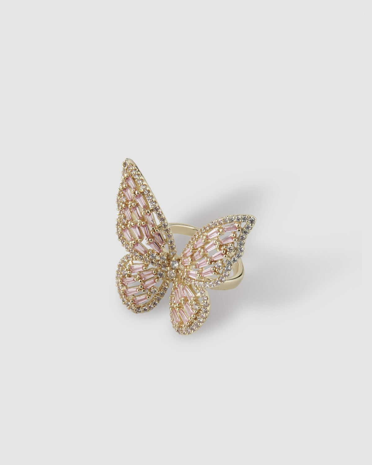 BUTTERFLY GOLD EARRINGS & RING SET