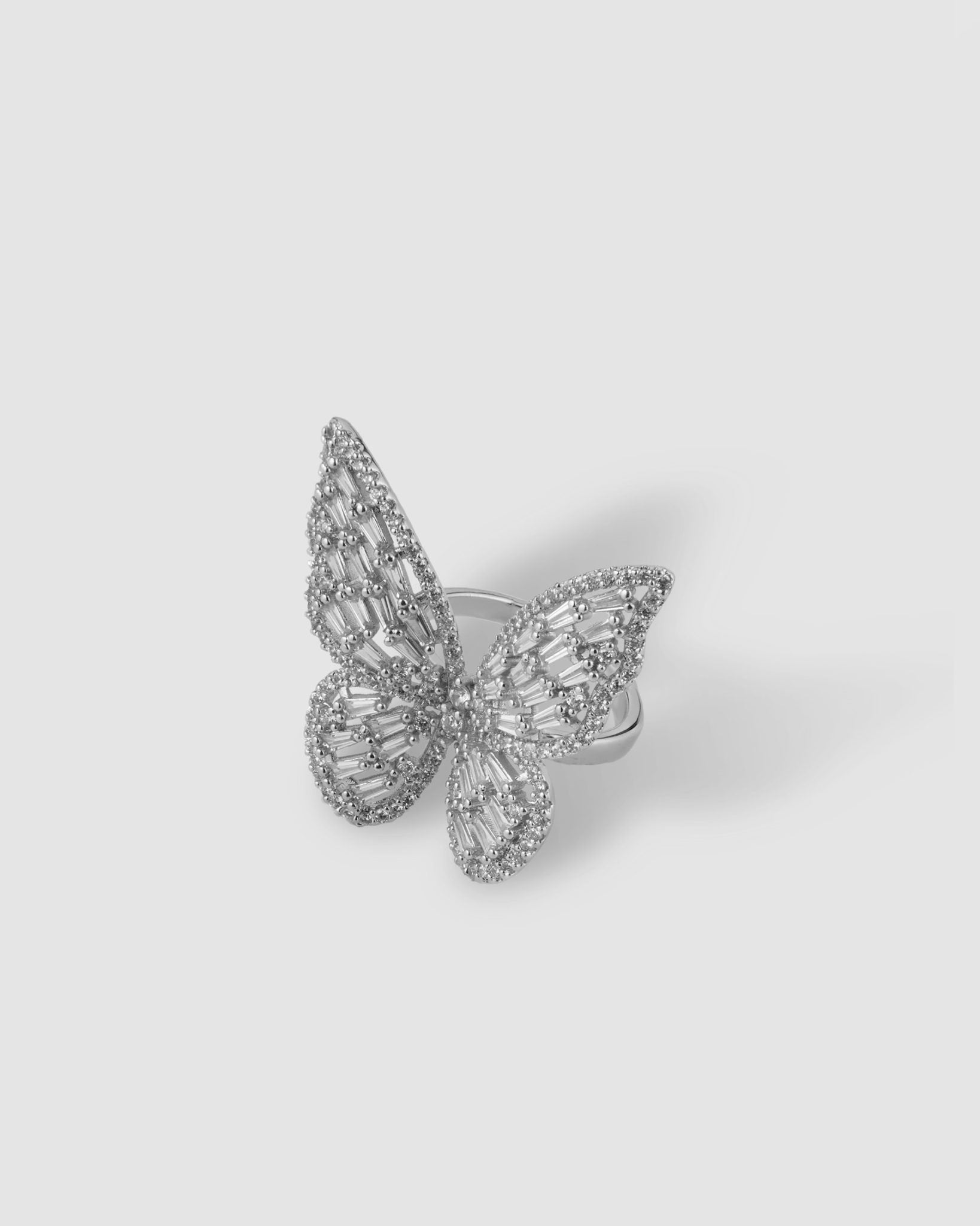 BUTTERFLY SILVER EARRINGS & RING SET