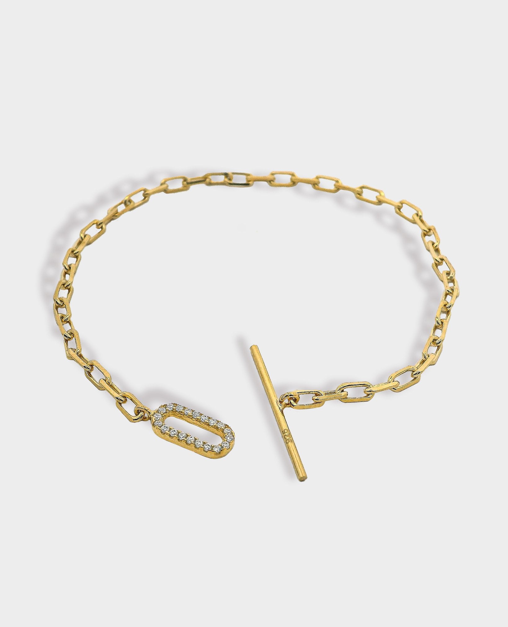 DIAMOND T-BAR GOLD BRACELET