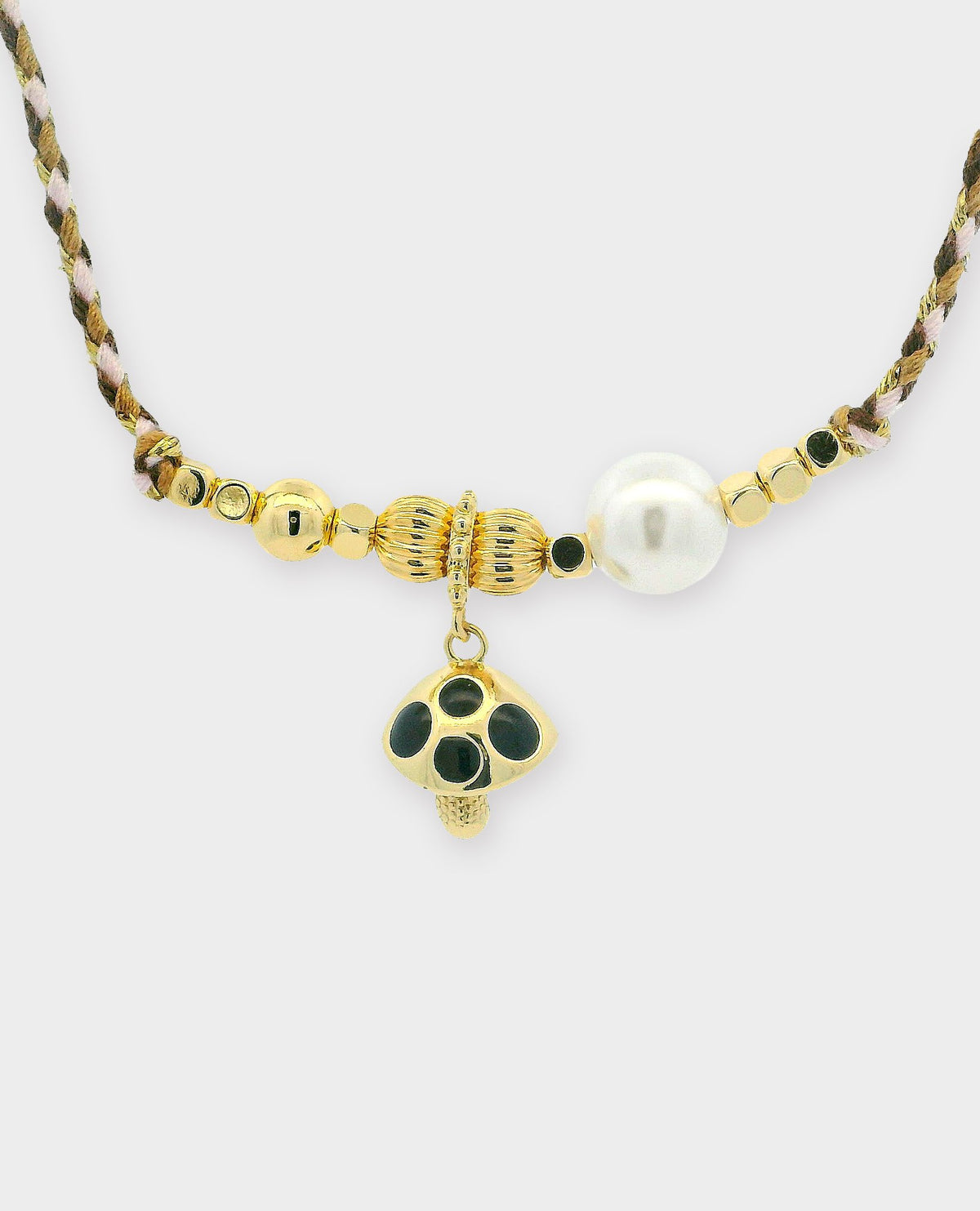 MUSHROOM CHARM BRACELET - BLACK