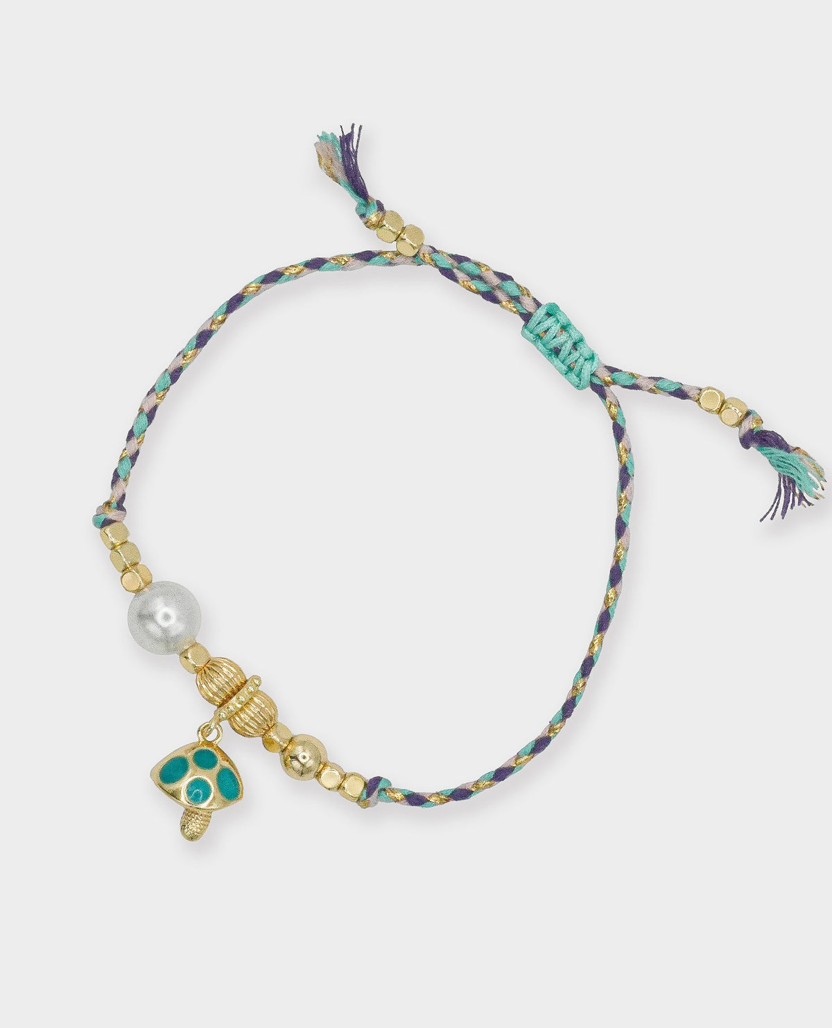 MUSHROOM CHARM BRACELET - TURQUOISE