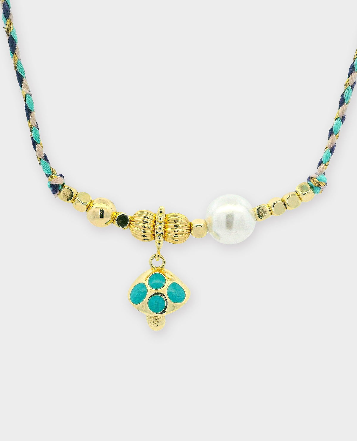 MUSHROOM CHARM BRACELET - TURQUOISE