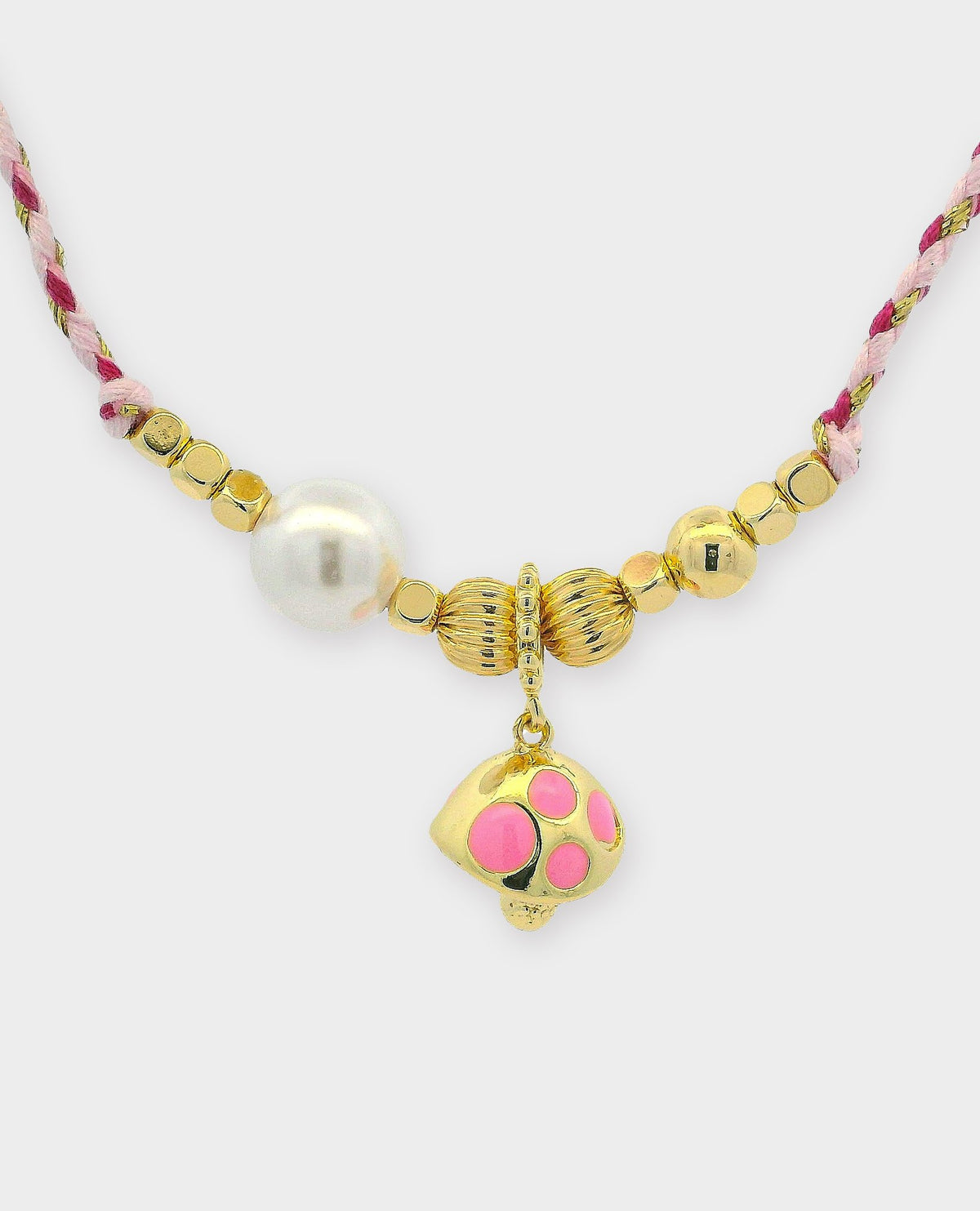 MUSHROOM CHARM BRACELET - PINK