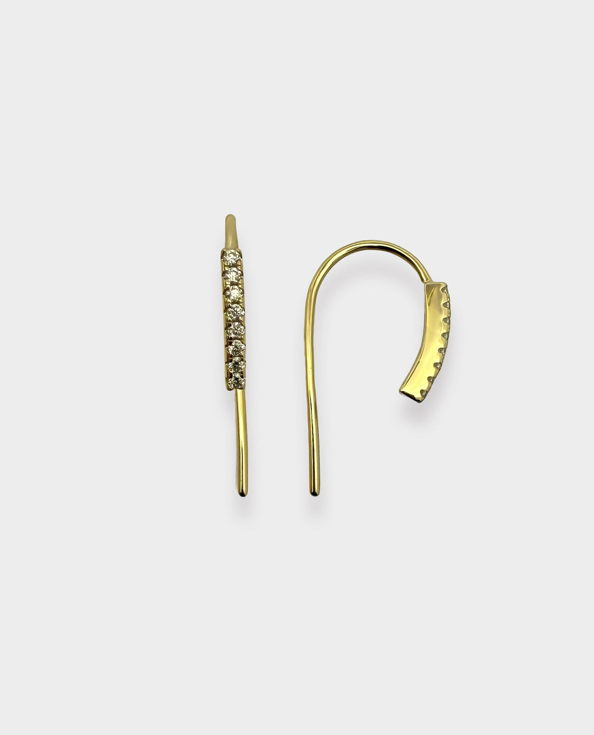 GOLD & DIAMOND HOOK EARRINGS