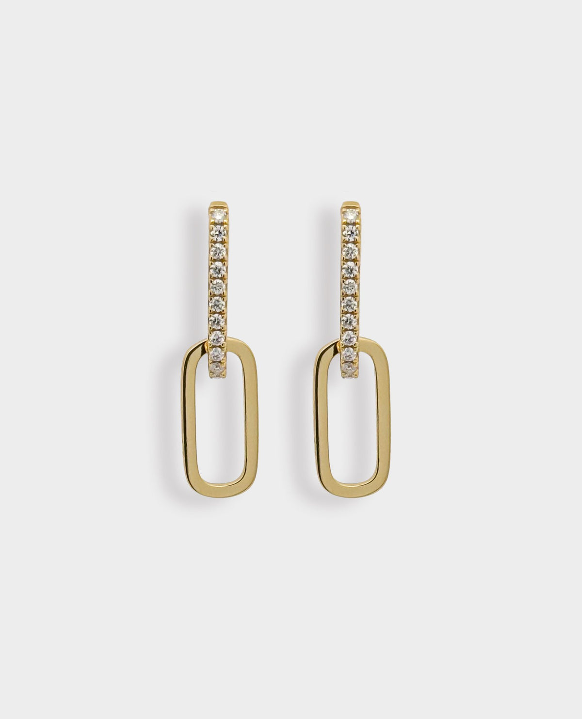 DOUBLE HOOP DIAMOND &amp; GOLD EARRINGS