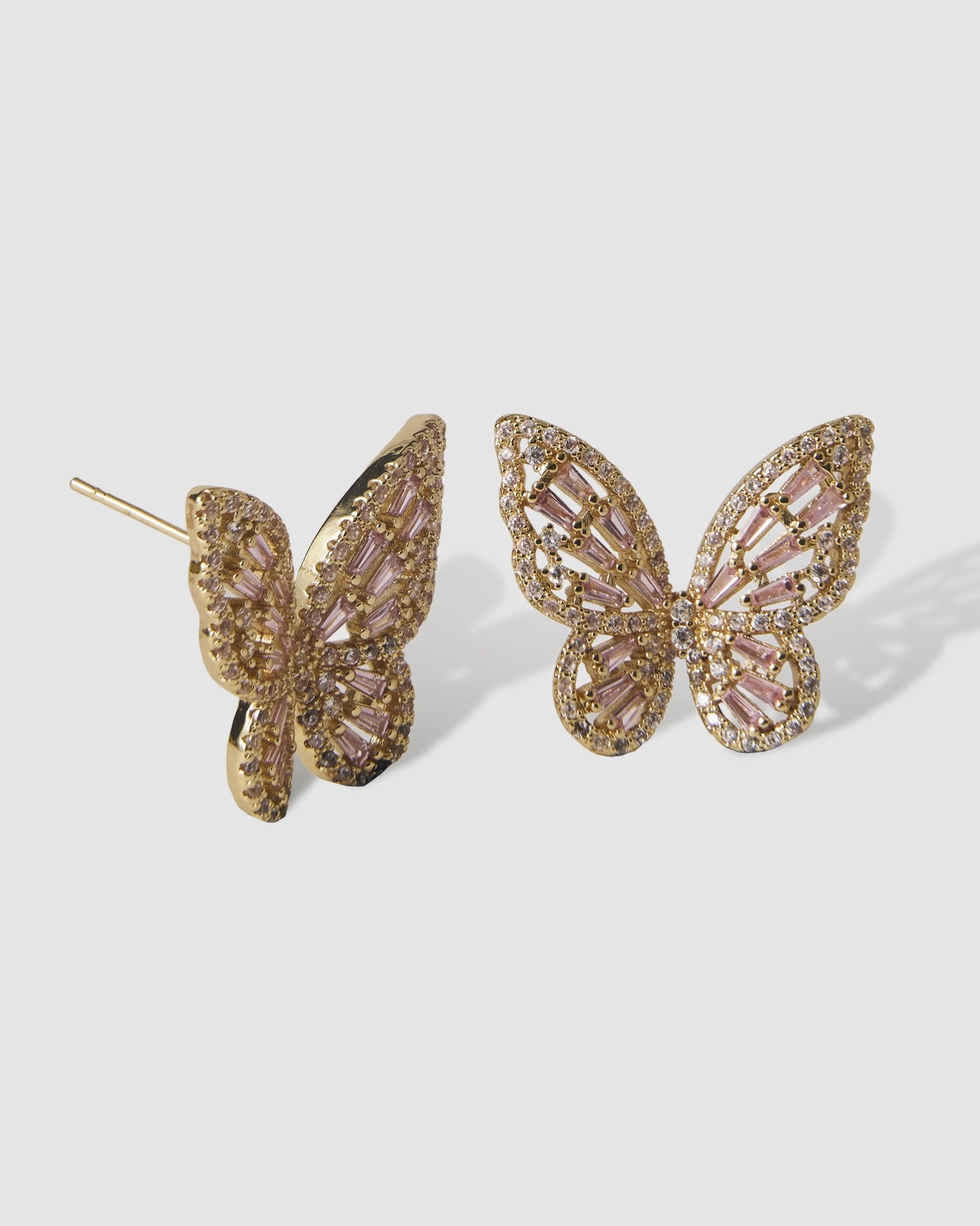 BUTTERFLY GOLD EARRINGS & RING SET