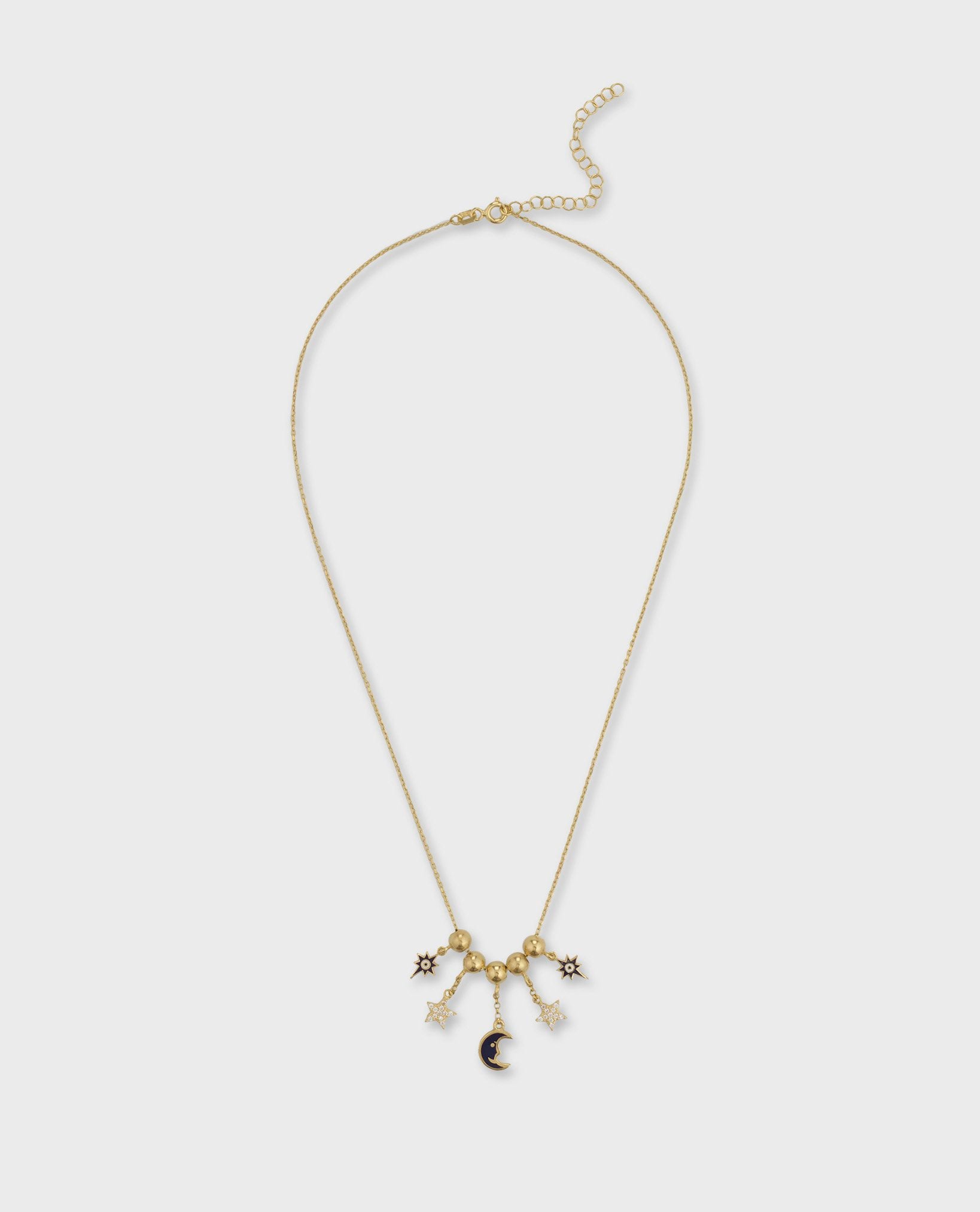 MOON & STAR CELESTIAL CHARM NECKLACE