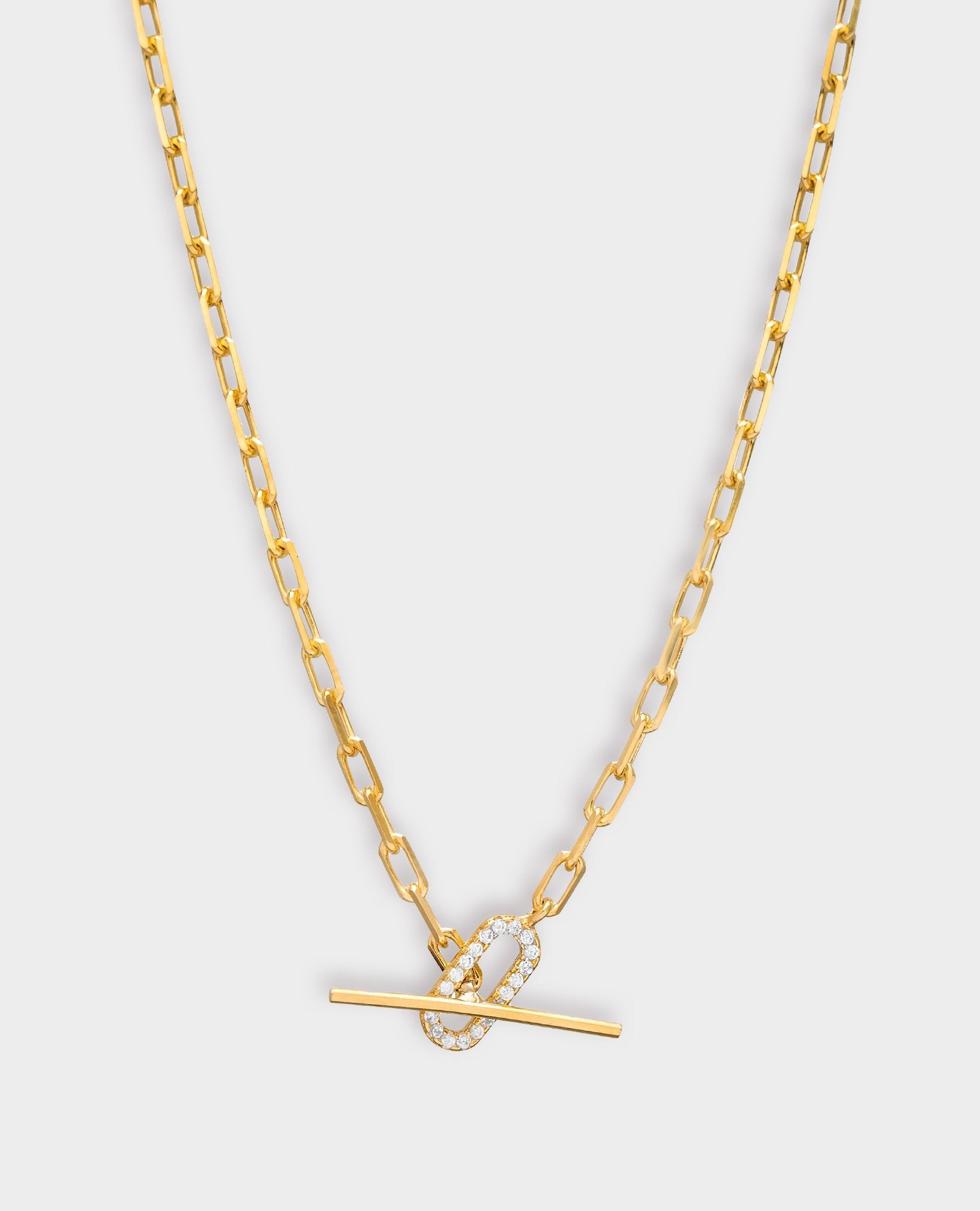 DIAMOND GOLD T-BAR NECKLACE