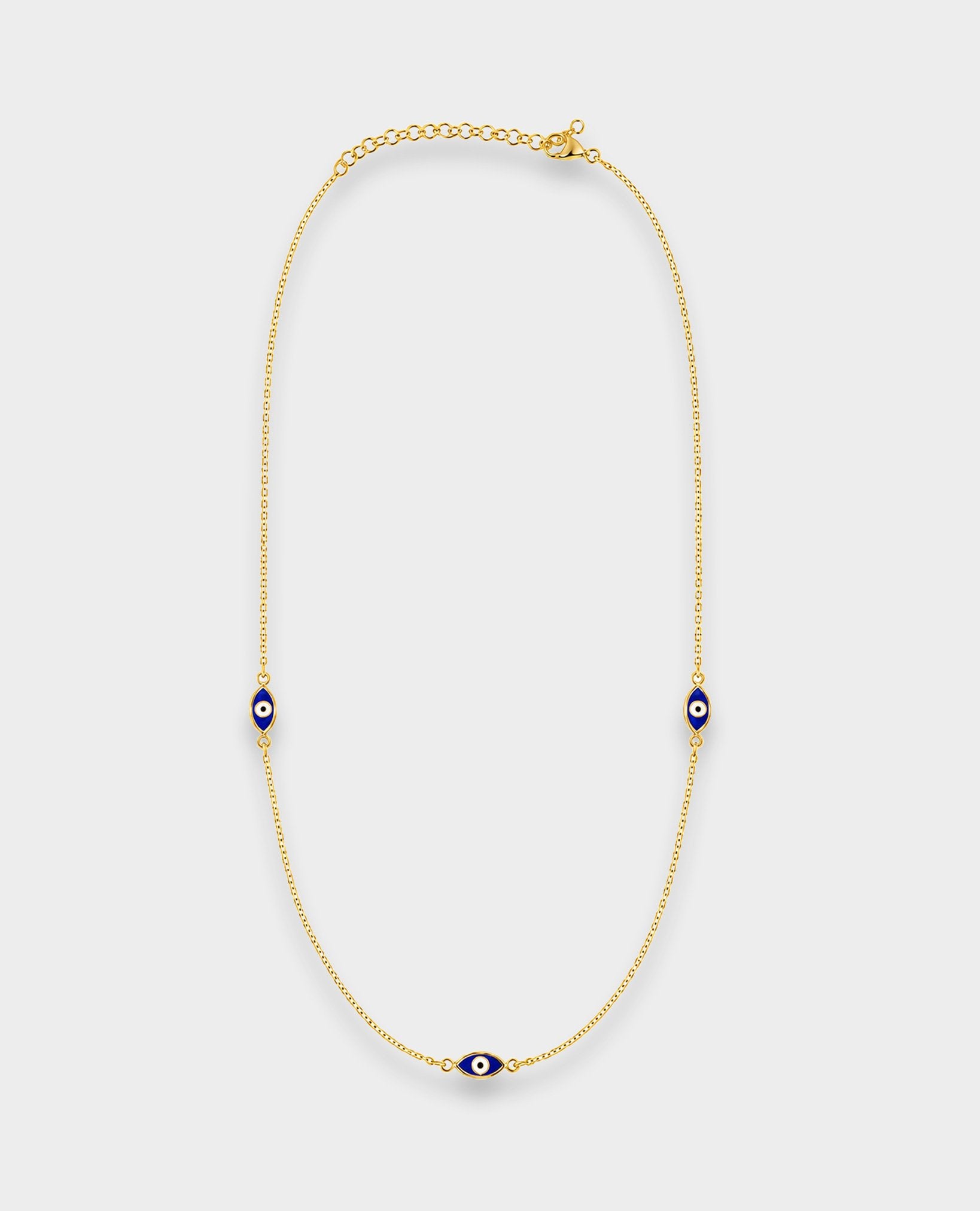 DOUBLE-SIDED GOLD EVIL EYE NECKLACE