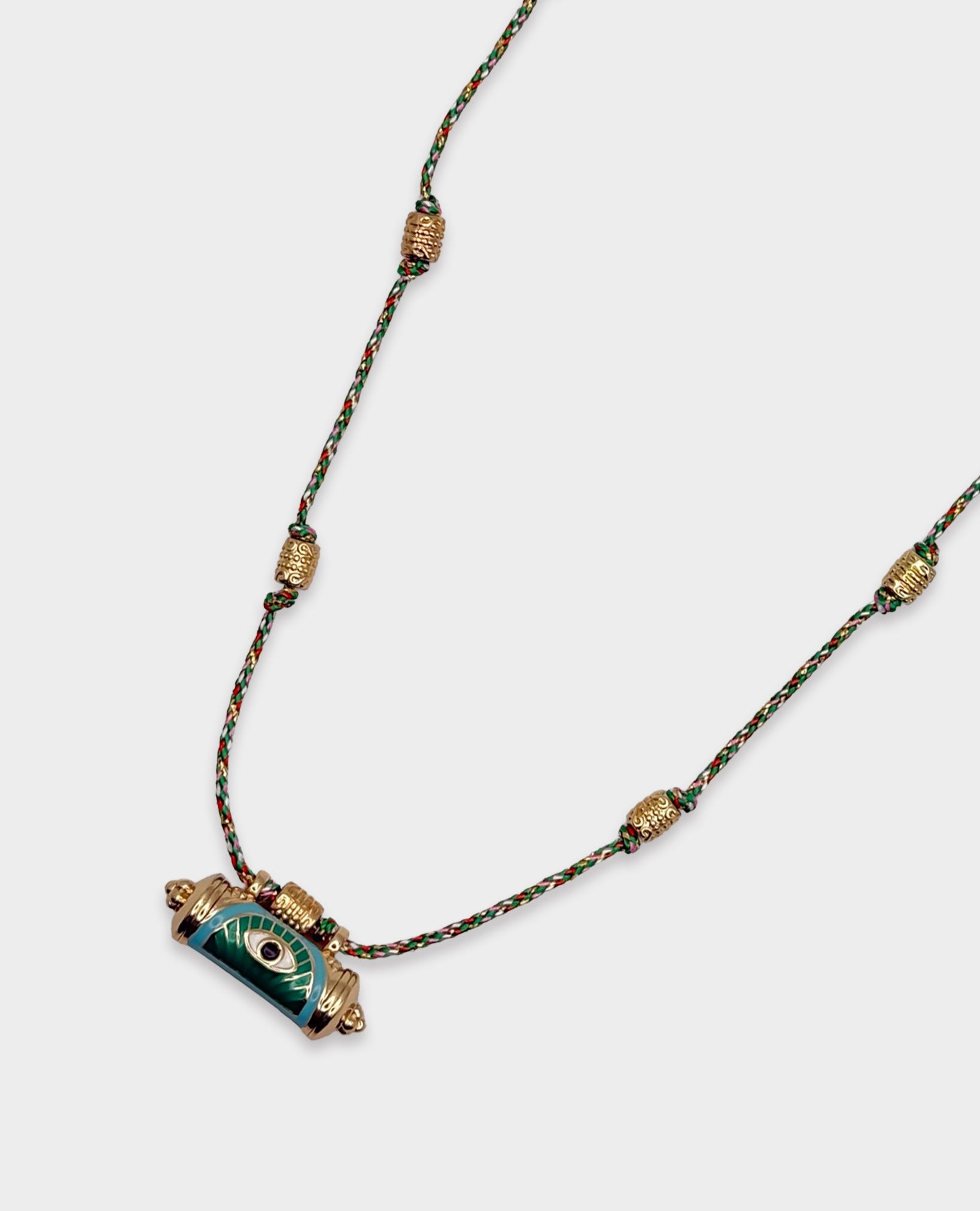 EVIL EYE LOCKET NECKLACE - EMERALD