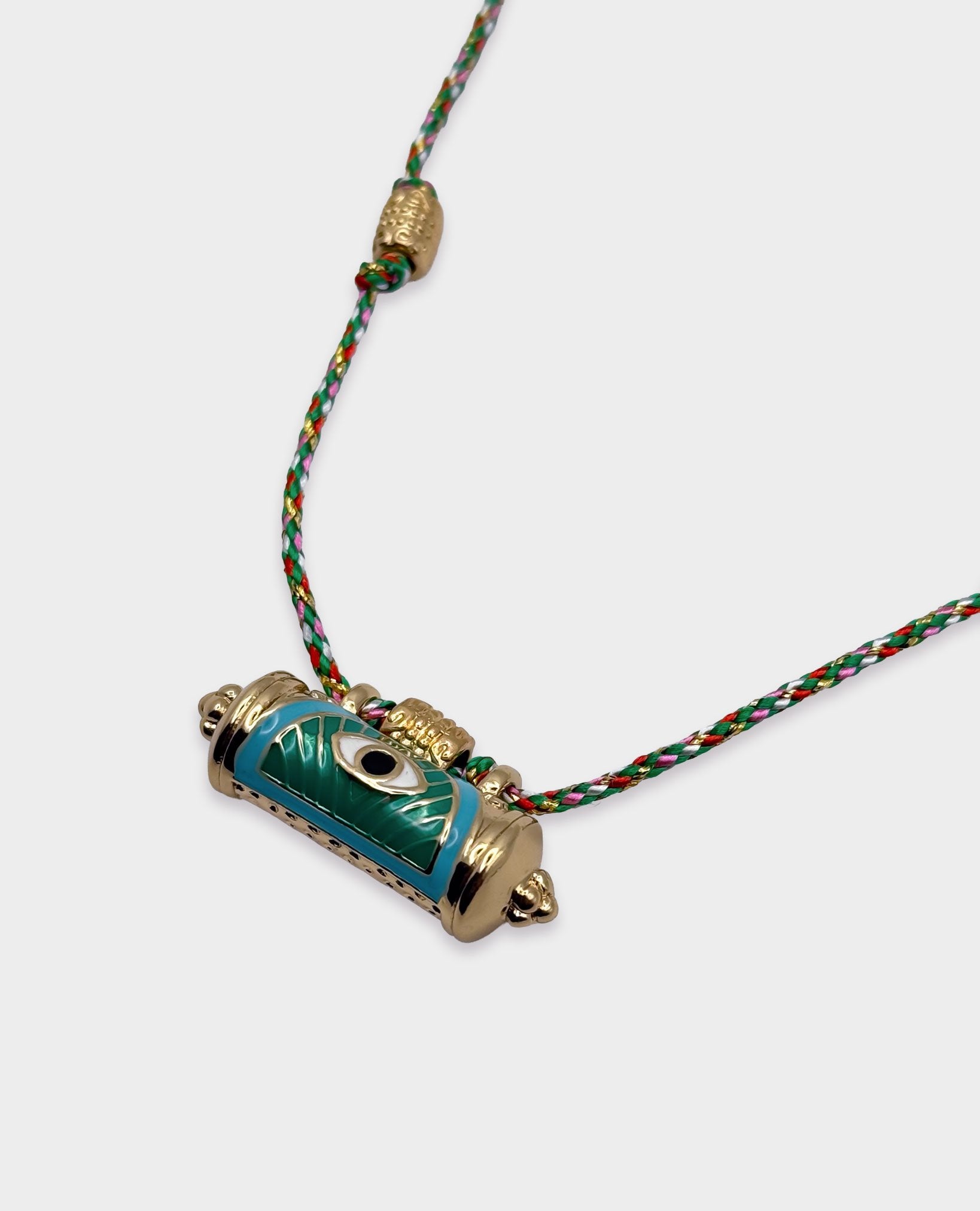 EVIL EYE LOCKET NECKLACE - EMERALD
