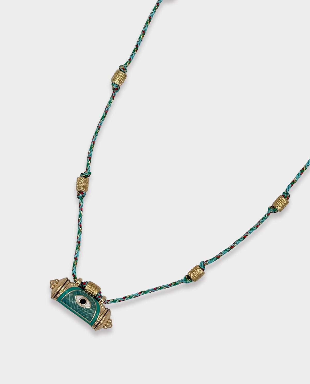 EVIL EYE LOCKET NECKLACE - TEAL