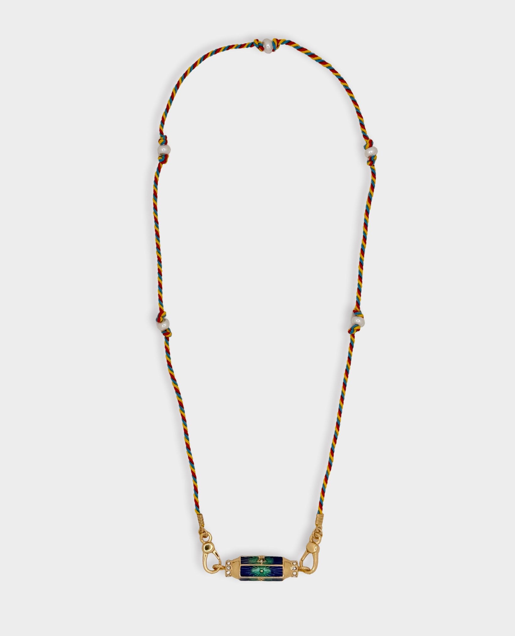 STARBURST AMULET PENDANT NECKLACE - NAVY BLUE