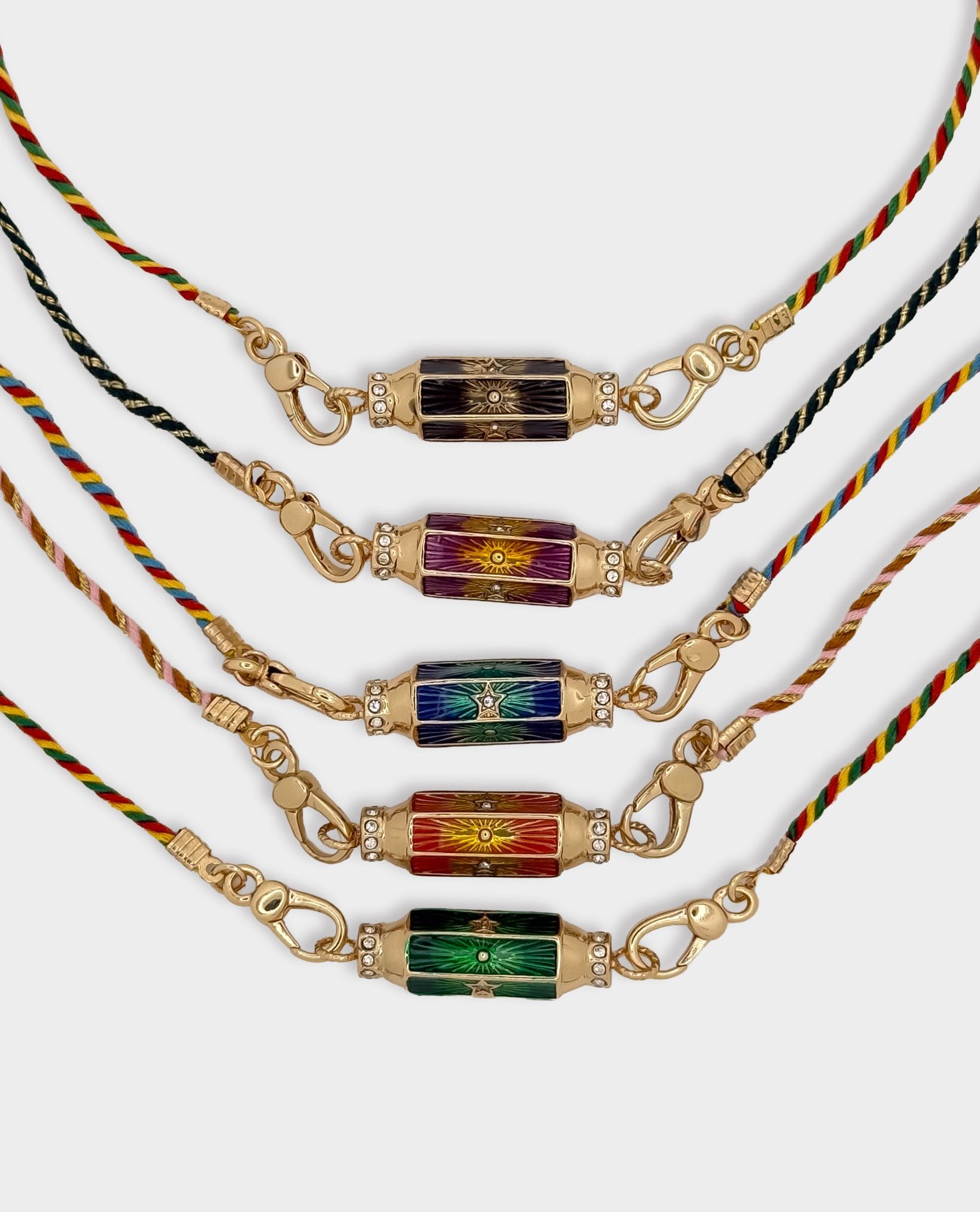 STARBURST AMULET PENDANT NECKLACE - BLACK