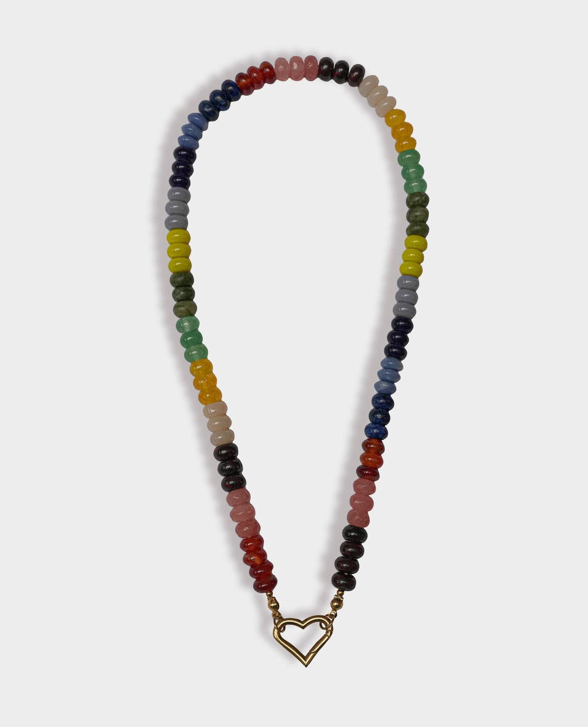 STONE HEART BEADED NECKLACE