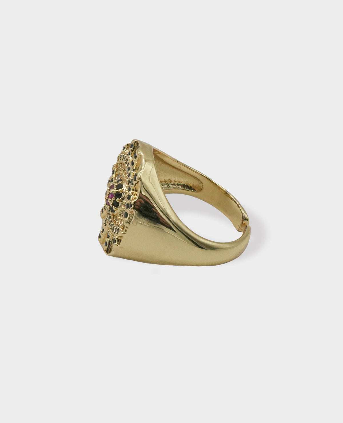 EVIL EYE GOLD SIGNET RING