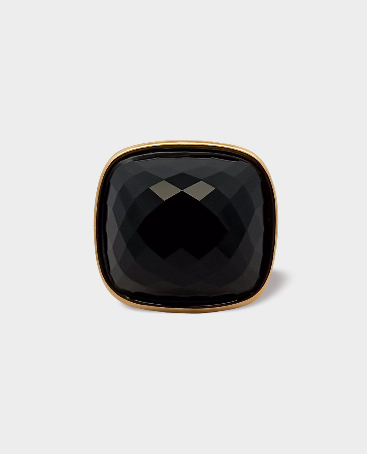 GIANT DISCO RING - BLACK & GOLD