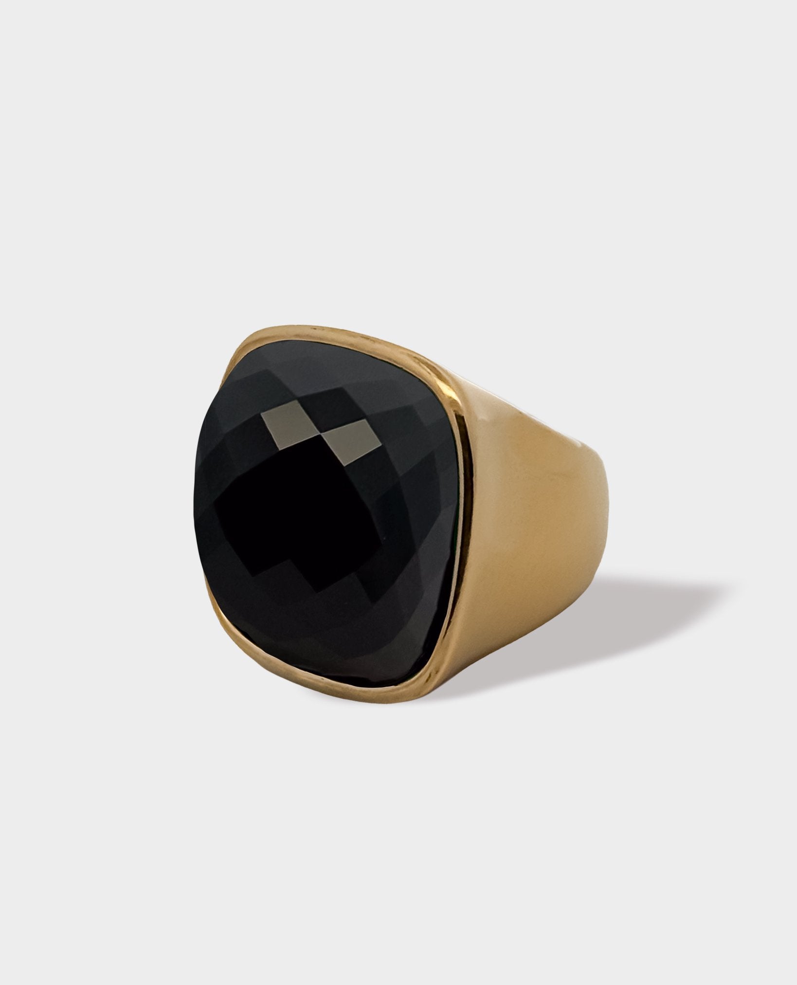 GIANT DISCO RING - BLACK & GOLD 7