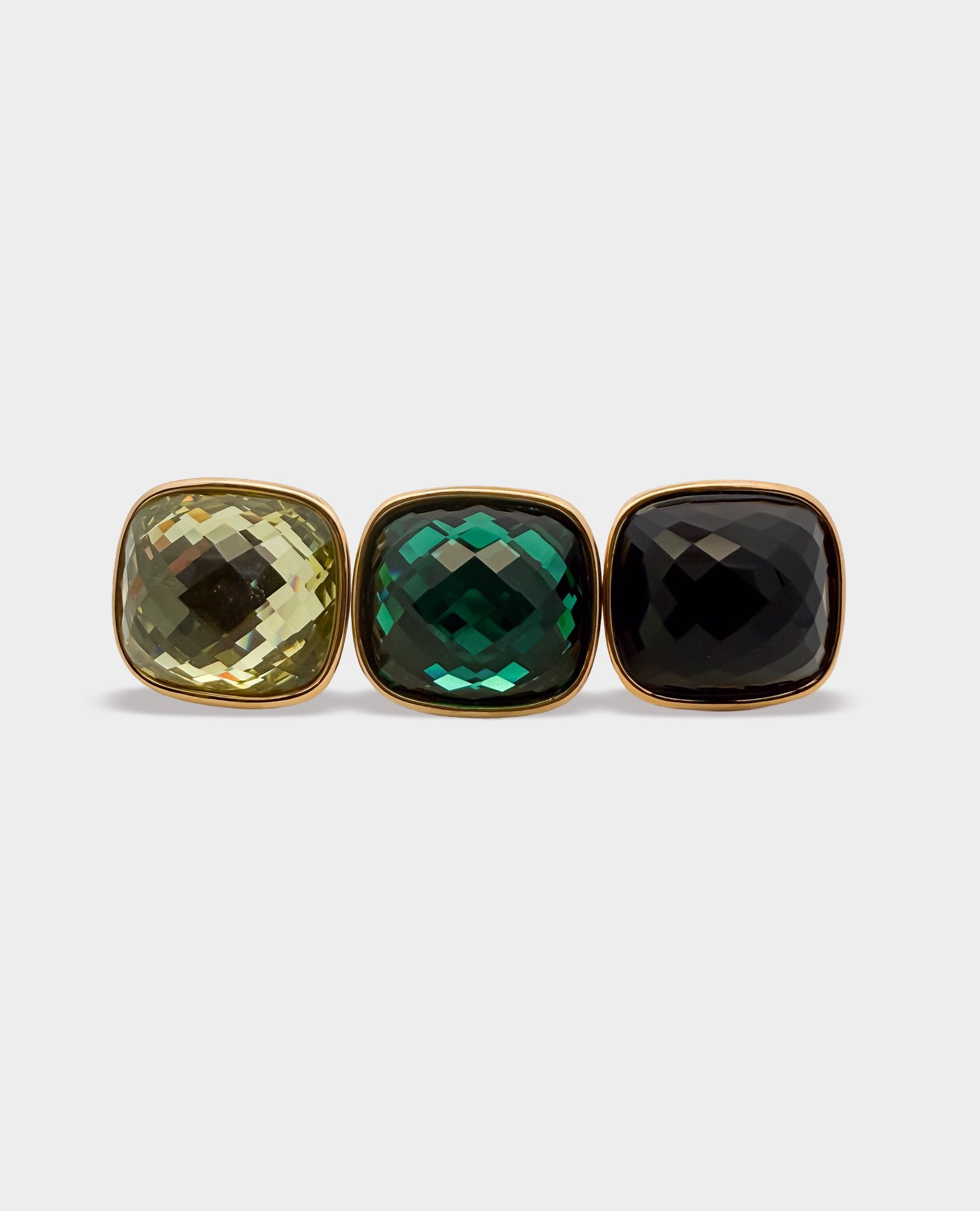 GIANT DISCO RING - BLACK & GOLD