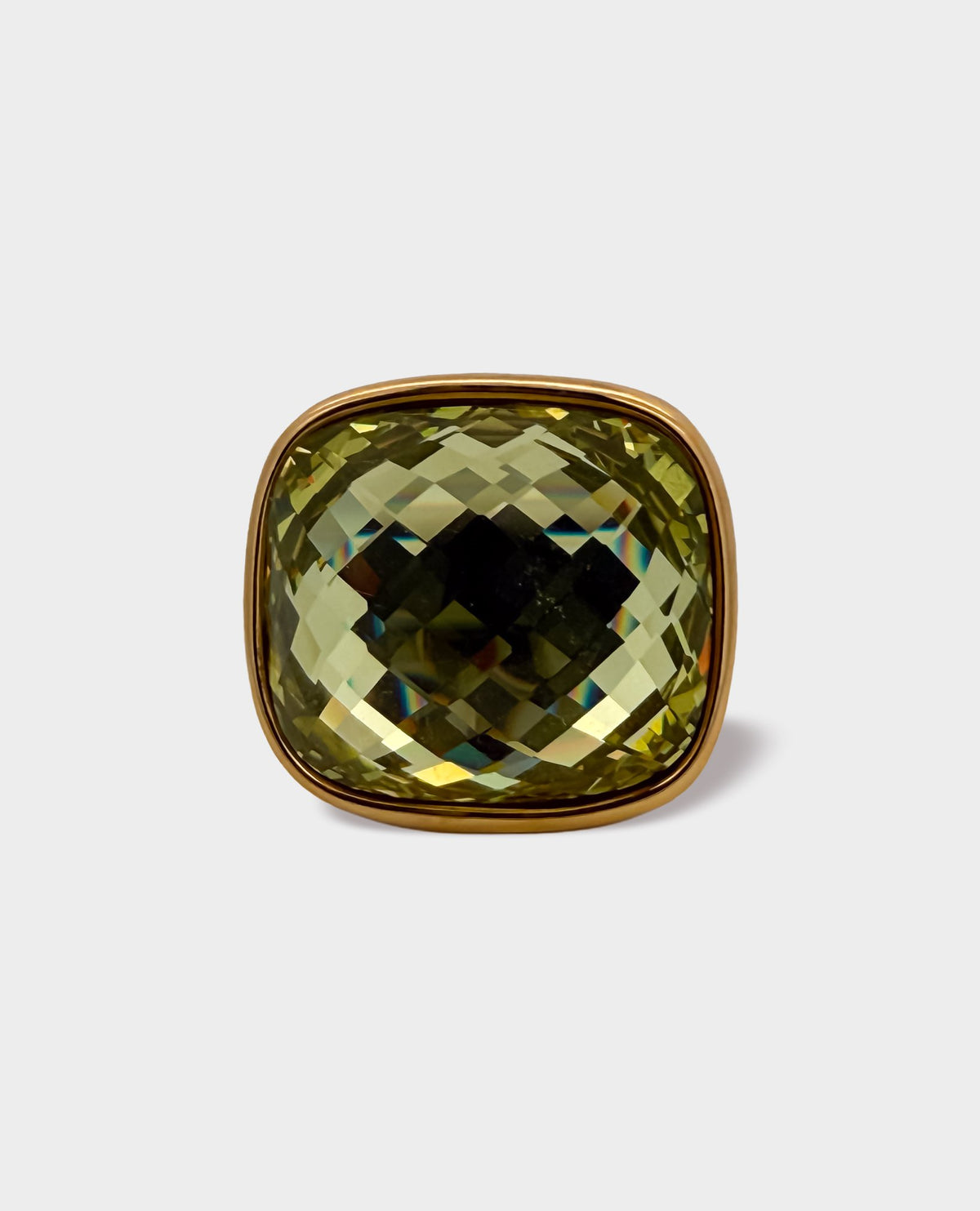 GIANT DISCO RING - LIME & GOLD