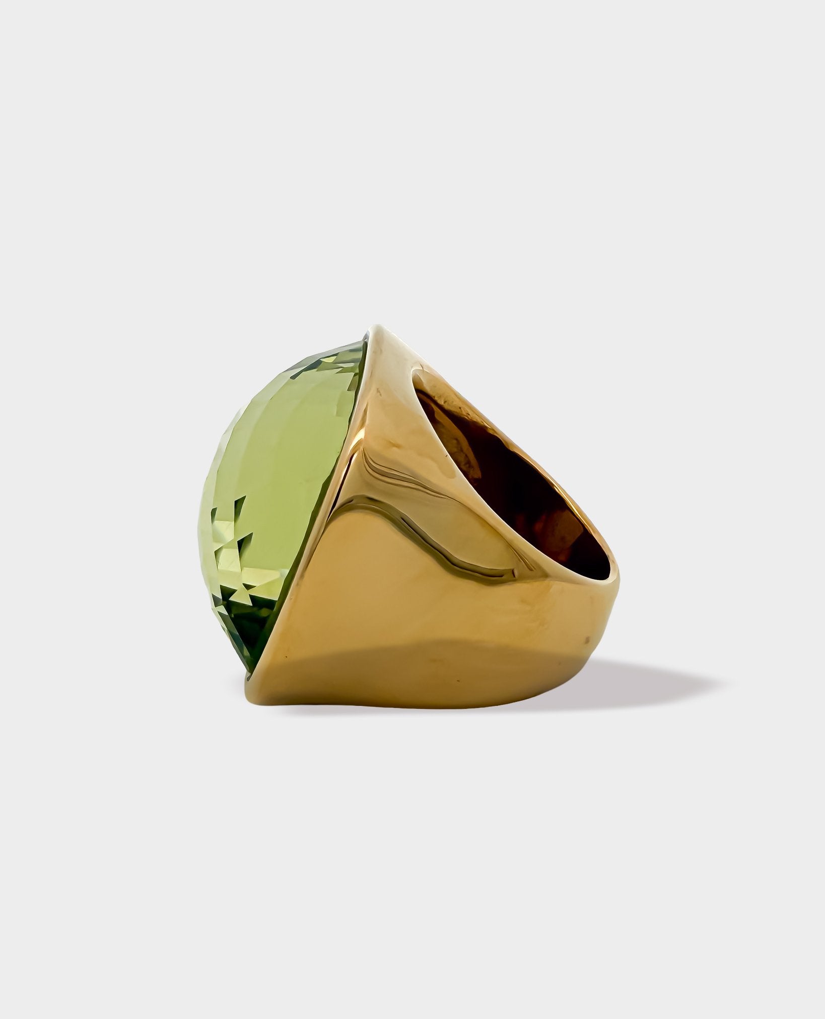 GIANT DISCO RING - LIME & GOLD