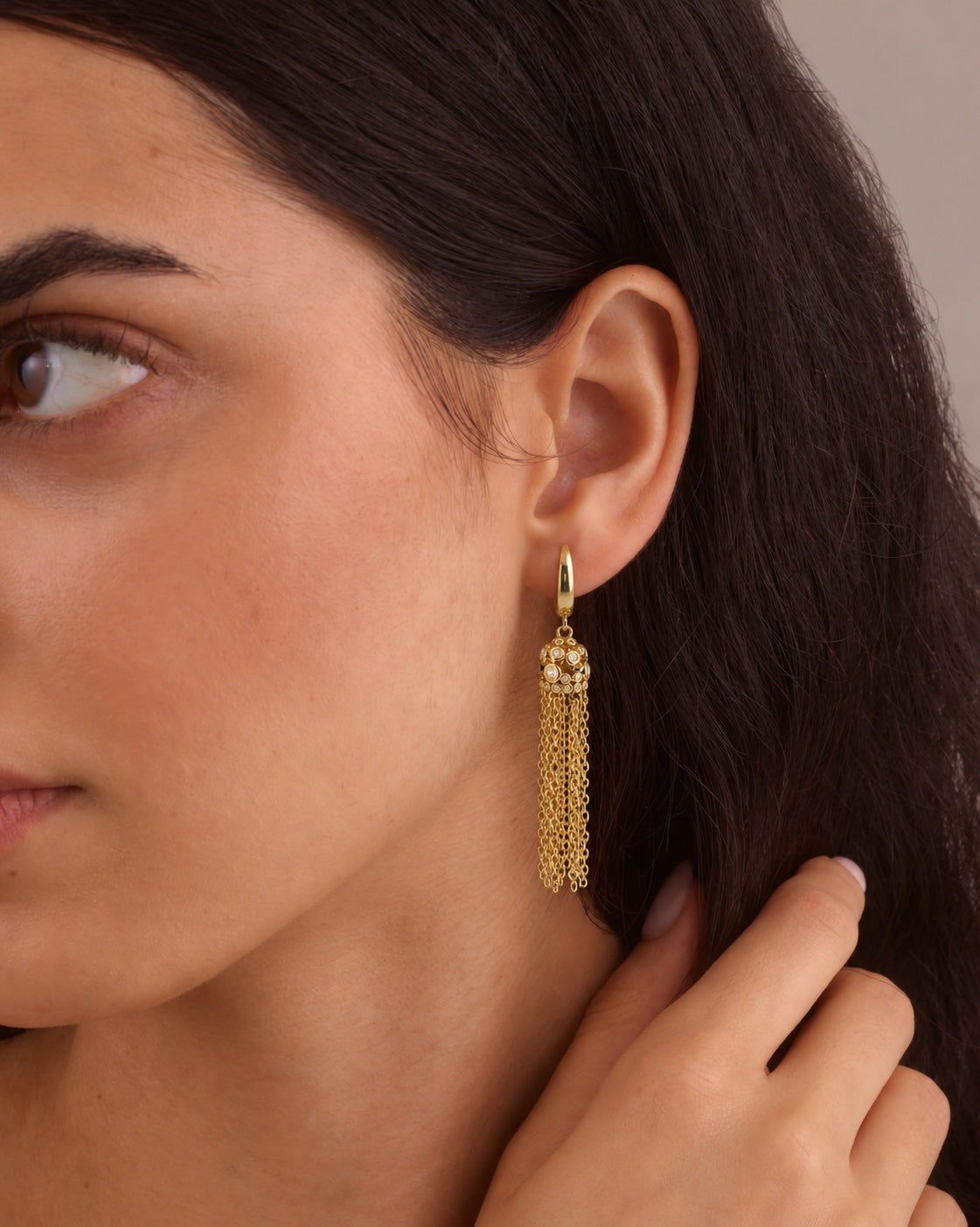 MESH GOLD CHAIN EARRINGS