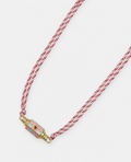 AMULET HEART PENDANT NECKLACE - PINK & BLUE