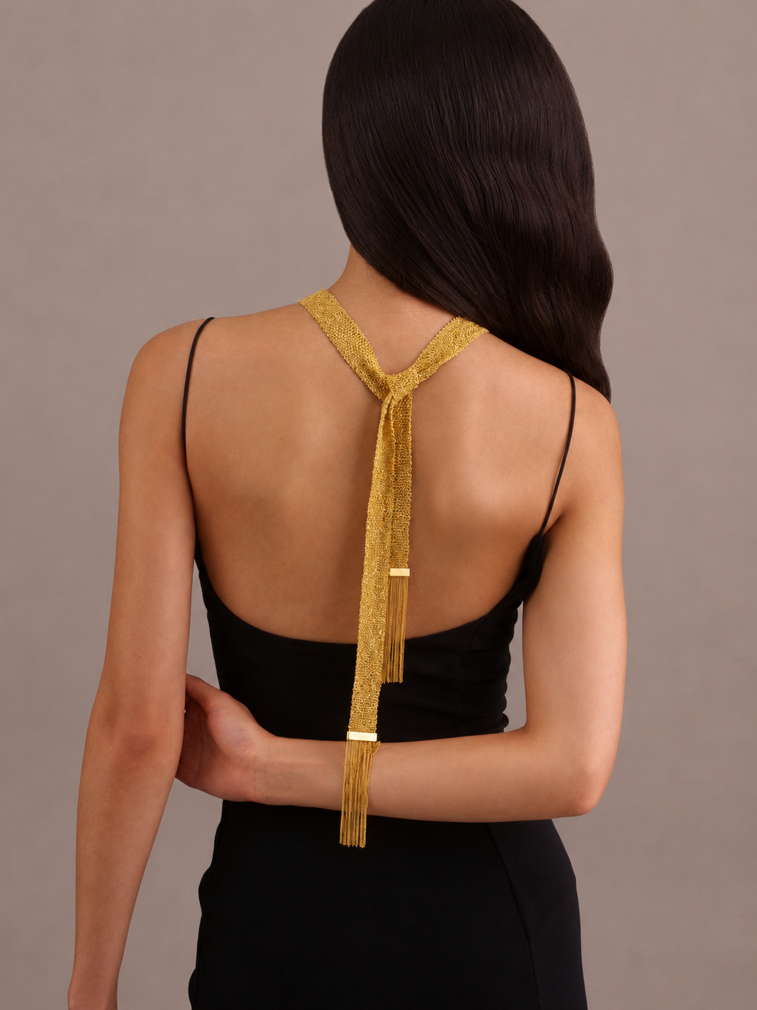 LUXE: THE GOLD MESH SCARF NECKLACE