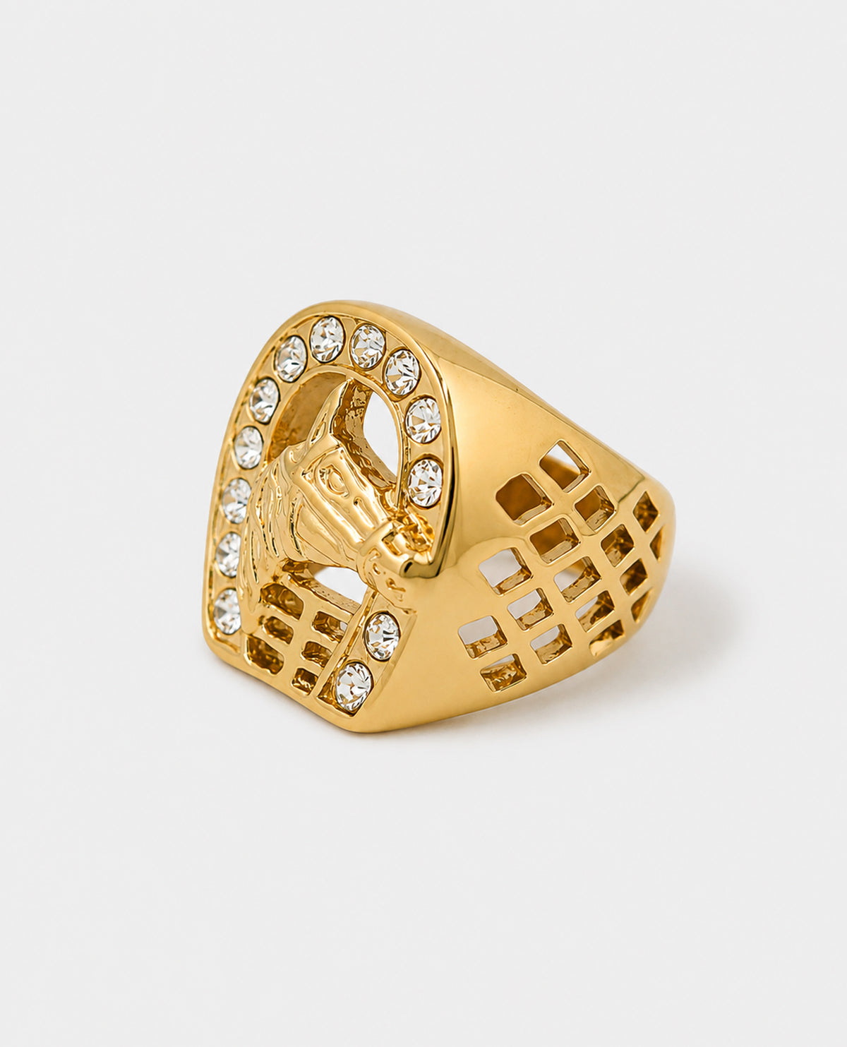 RHINESTONE COWBOY GOLD RING