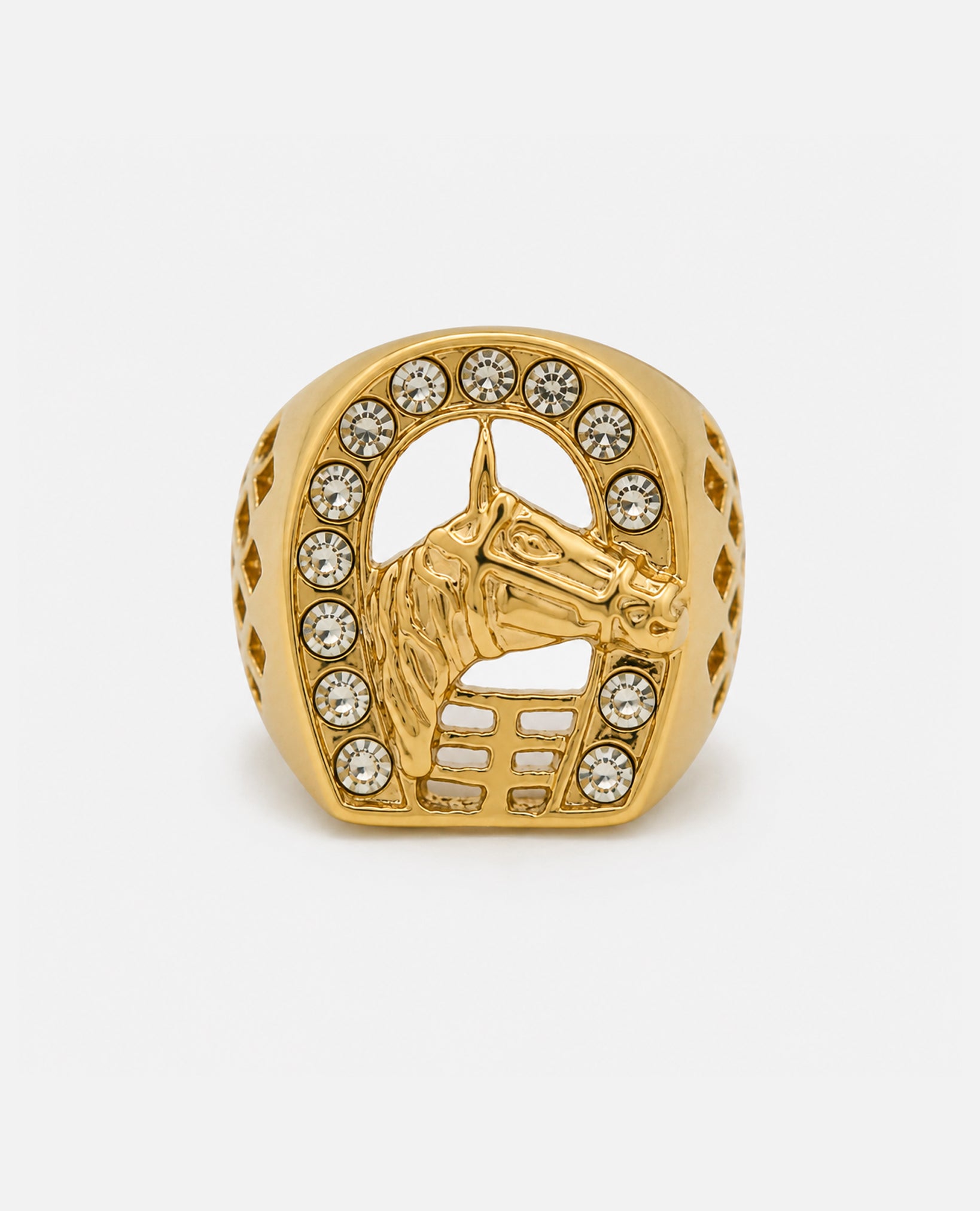 RHINESTONE COWBOY GOLD RING