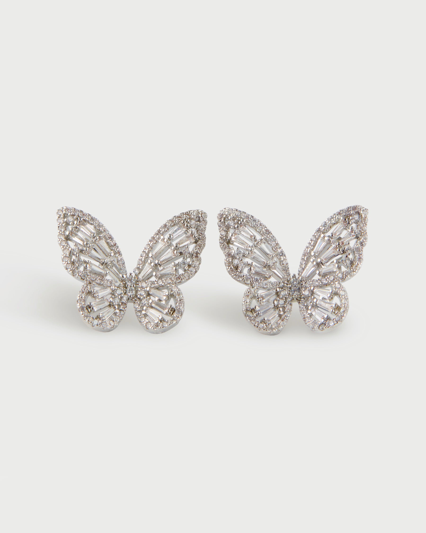 BUTTERFLY SILVER STUD EARRINGS