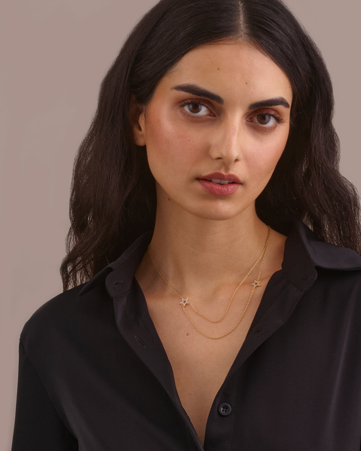 THE MARISA STAR LARIAT GOLD NECKLACE